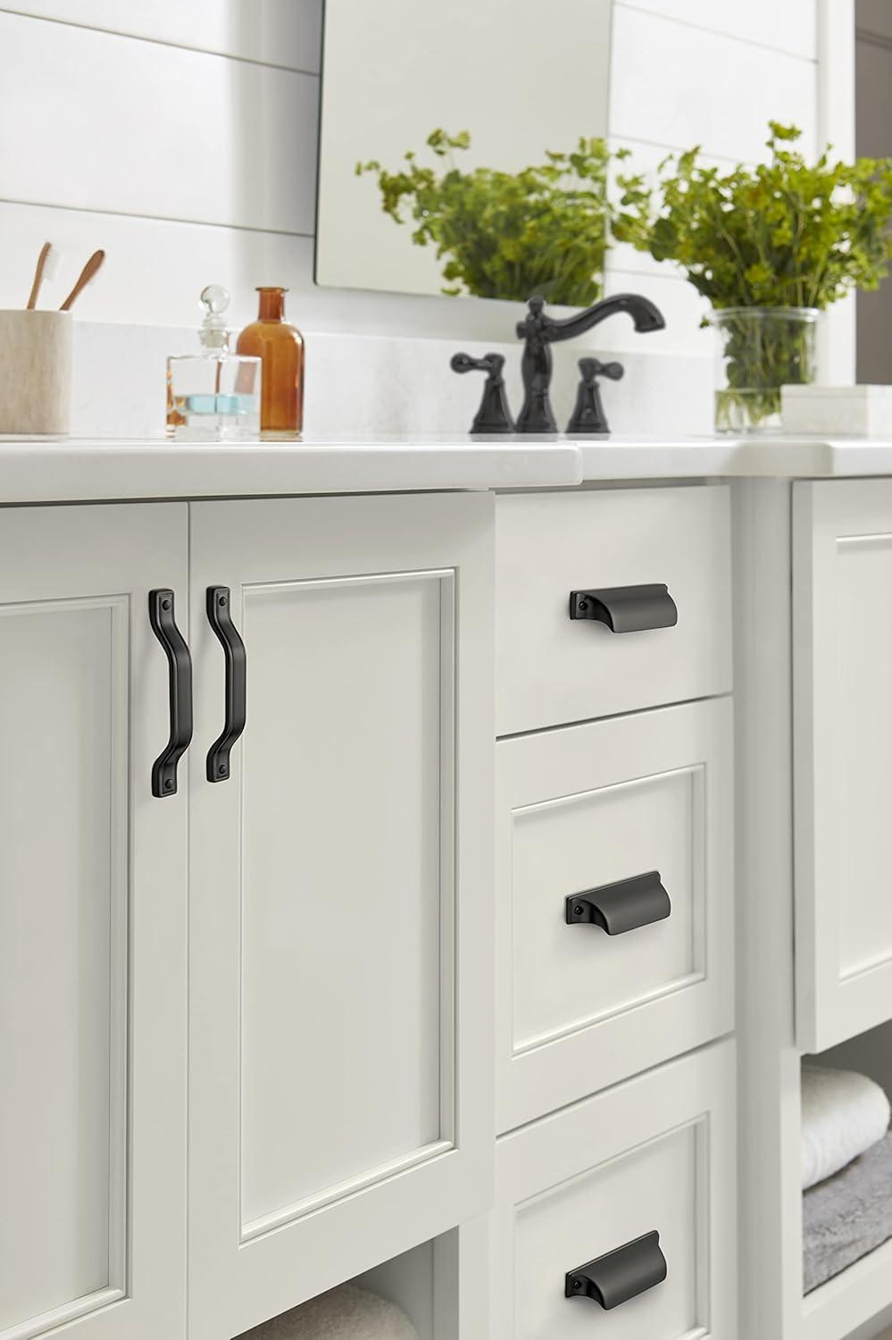 imageAmerock Kitchen Cabinet Pull Antique Iron 6516 in 160 mm CentertoCenter Jolene 1 Pack Furniture Hardware Cabinet Handle Bathroom Drawer PullMatte Black