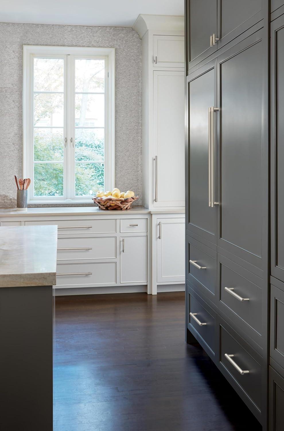 imageAmerock Kitchen Cabinet Pull Golden Champagne 6516 in 160 mm CentertoCenter Bronx 1 Pack Furniture Hardware Cabinet Handle Bathroom Drawer PullPolished Nickel