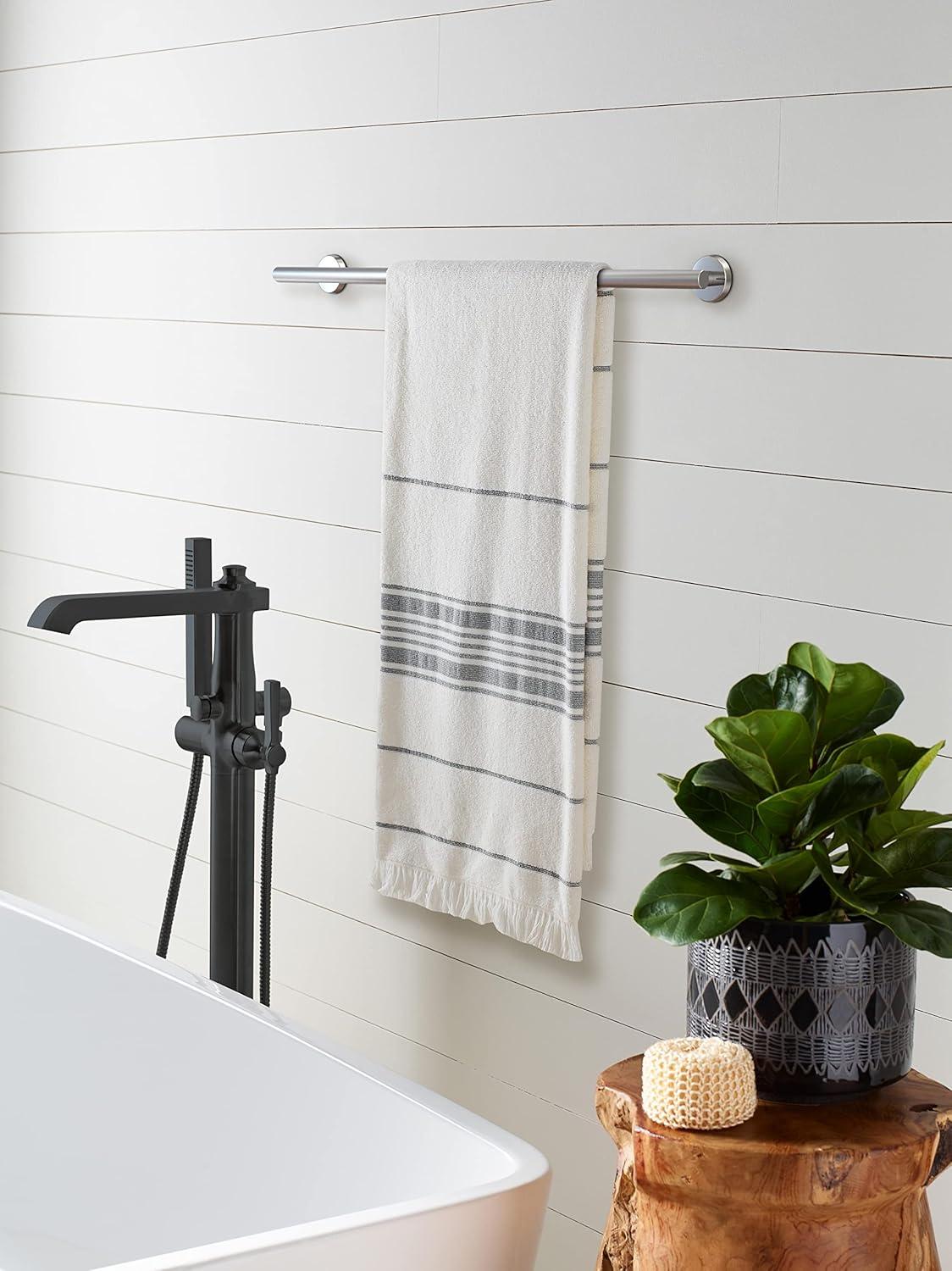 imageAmerock BH26546MB Matte Black Towel Bar 9 in 229 mm Towel Rack Arrondi Bathroom Towel Holder Bathroom Hardware Bath AccessoriesPolished Stainless Steel