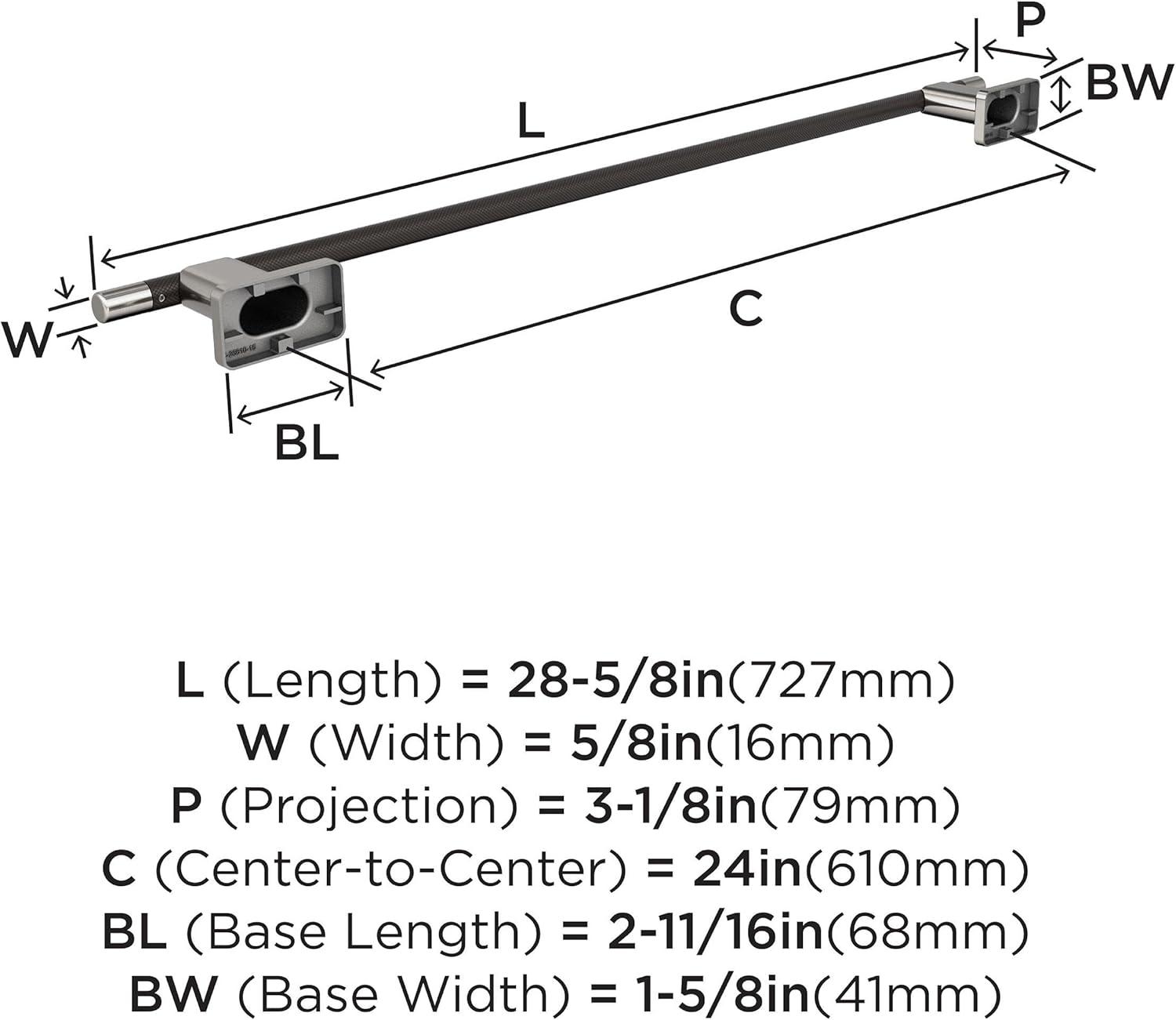 imageAmerock BH26615PNSS Polished NickelStainless Steel Towel Bar 24 in 610 mm Towel Rack Esquire Bathroom Towel Holder Bathroom Hardware Bath AccessoriesBrushed NickelOil Rubbed Bronze
