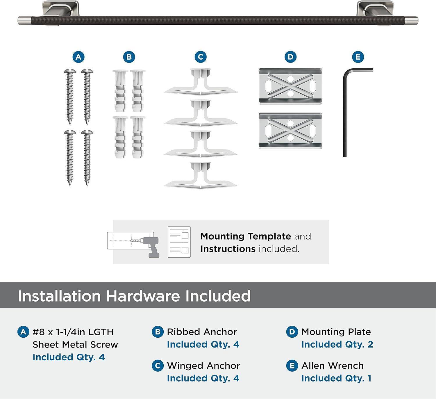 imageAmerock BH26615PNSS Polished NickelStainless Steel Towel Bar 24 in 610 mm Towel Rack Esquire Bathroom Towel Holder Bathroom Hardware Bath AccessoriesBrushed NickelOil Rubbed Bronze