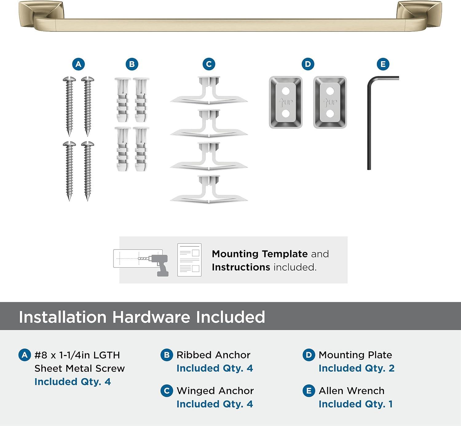 imageAmerock BH3601426 Chrome Towel Bar 24 in 610 mm Towel Rack Highland Ridge Bathroom Towel Holder Bathroom Hardware Bath AccessoriesGolden Champagne