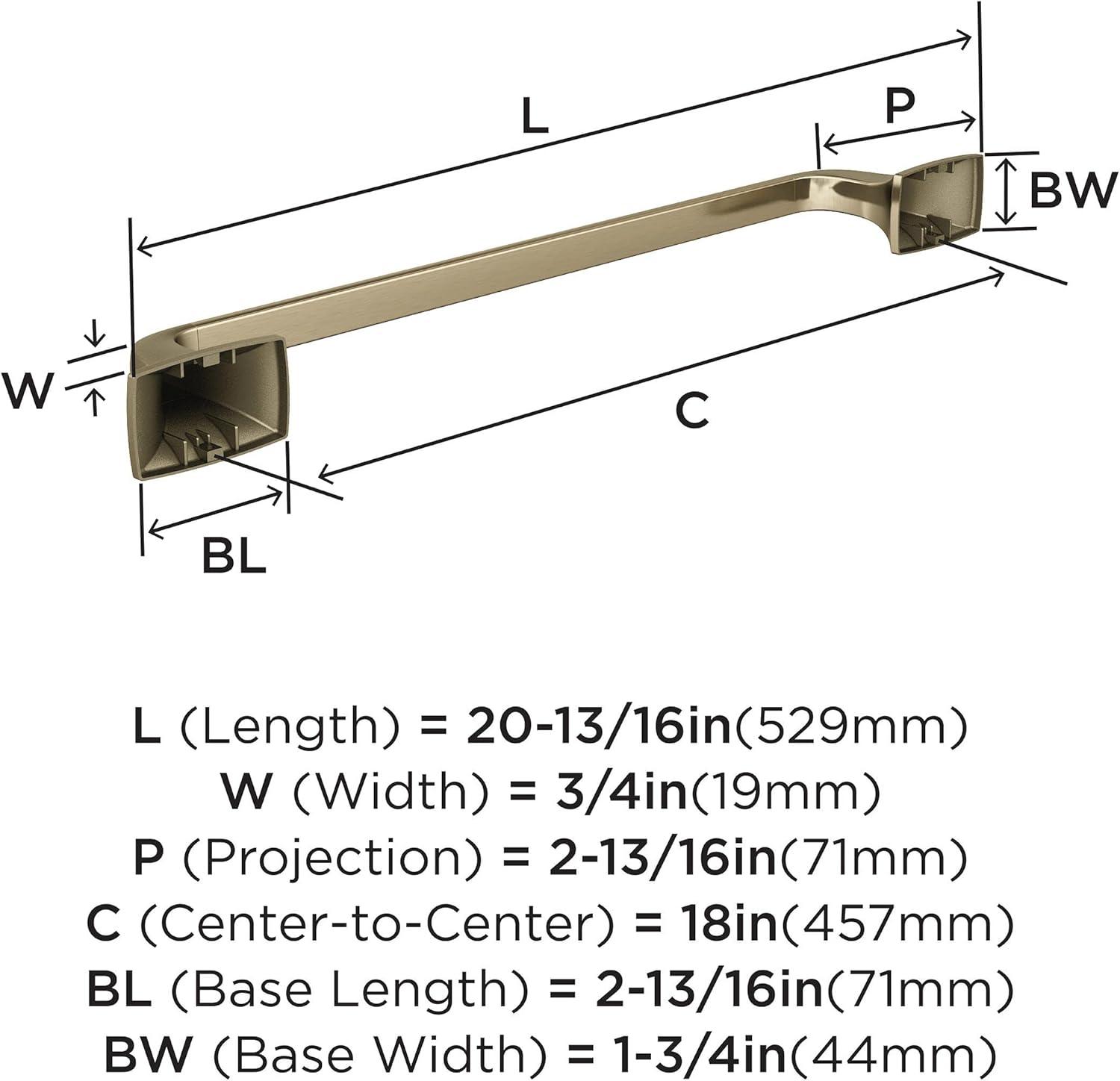 imageAmerock BH3601426 Chrome Towel Bar 24 in 610 mm Towel Rack Highland Ridge Bathroom Towel Holder Bathroom Hardware Bath AccessoriesGolden Champagne
