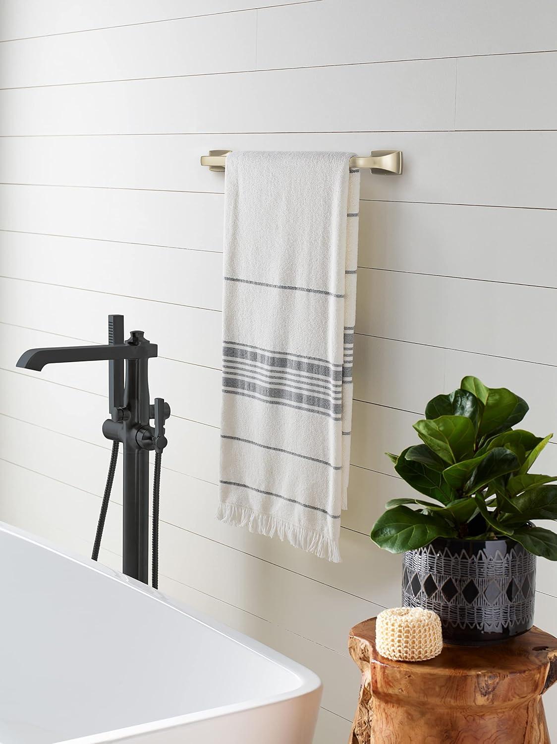 imageAmerock BH3601426 Chrome Towel Bar 24 in 610 mm Towel Rack Highland Ridge Bathroom Towel Holder Bathroom Hardware Bath AccessoriesGolden Champagne