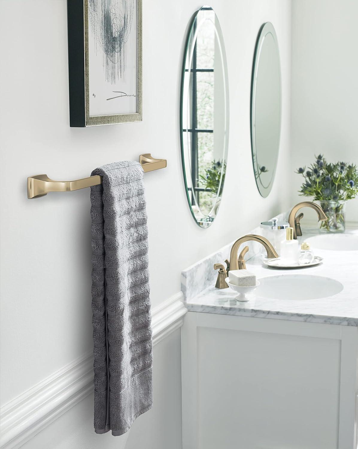 imageAmerock BH3601426 Chrome Towel Bar 24 in 610 mm Towel Rack Highland Ridge Bathroom Towel Holder Bathroom Hardware Bath AccessoriesGolden Champagne