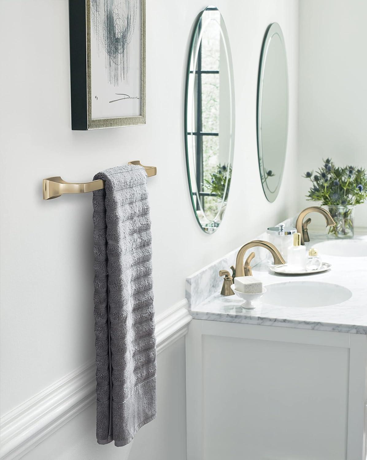 imageAmerock BH3601426 Chrome Towel Bar 24 in 610 mm Towel Rack Highland Ridge Bathroom Towel Holder Bathroom Hardware Bath AccessoriesGolden Champagne