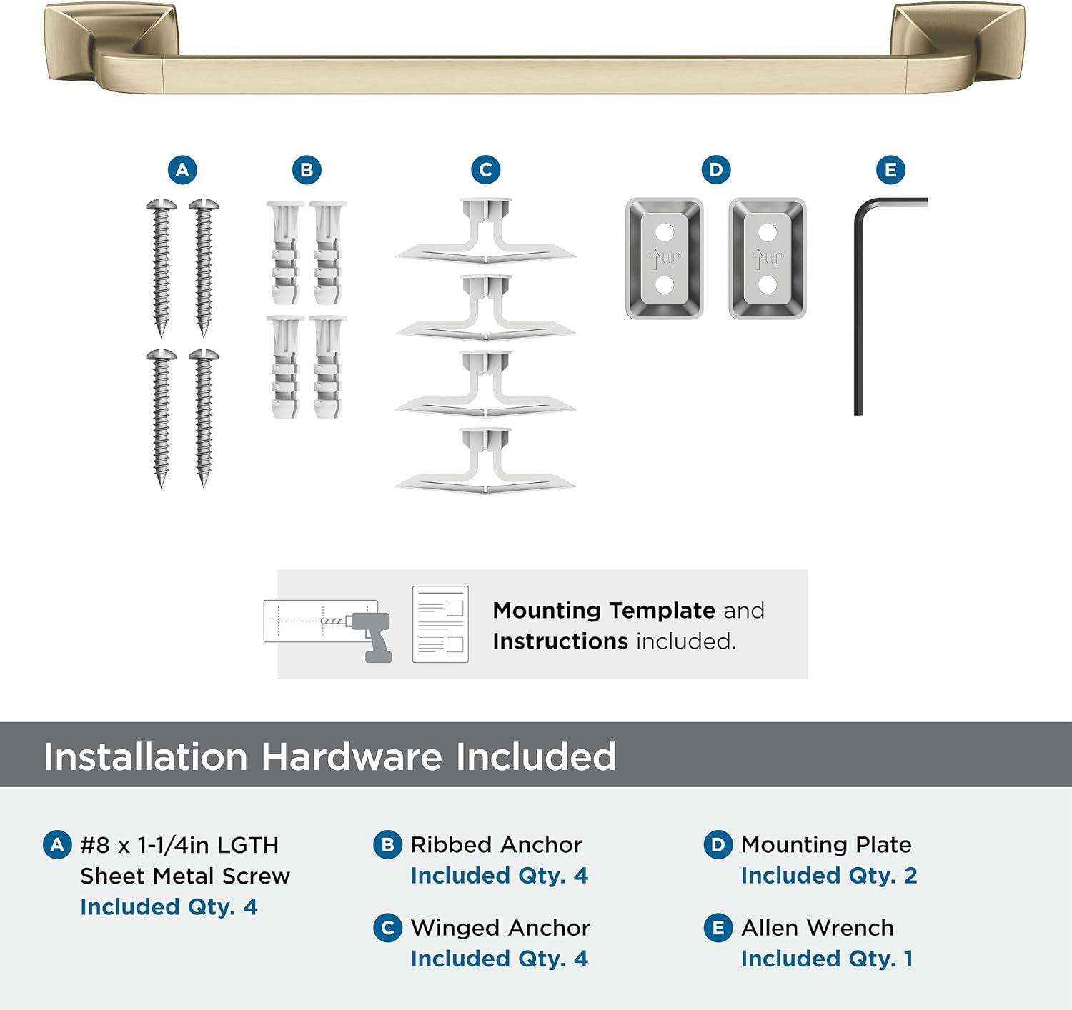 imageAmerock BH3601426 Chrome Towel Bar 24 in 610 mm Towel Rack Highland Ridge Bathroom Towel Holder Bathroom Hardware Bath AccessoriesGolden Champagne