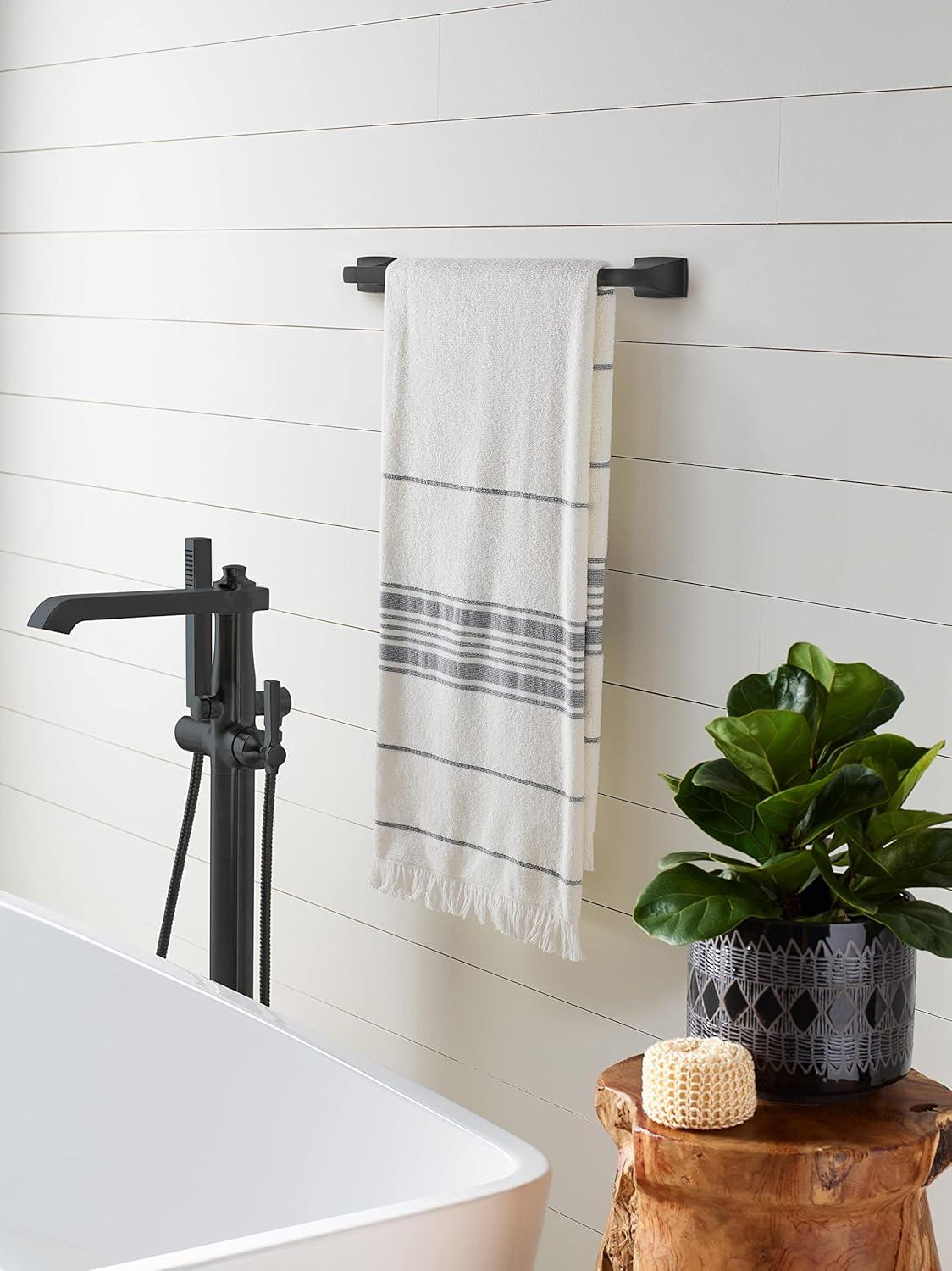 imageAmerock BH3601426 Chrome Towel Bar 24 in 610 mm Towel Rack Highland Ridge Bathroom Towel Holder Bathroom Hardware Bath AccessoriesMatte Black
