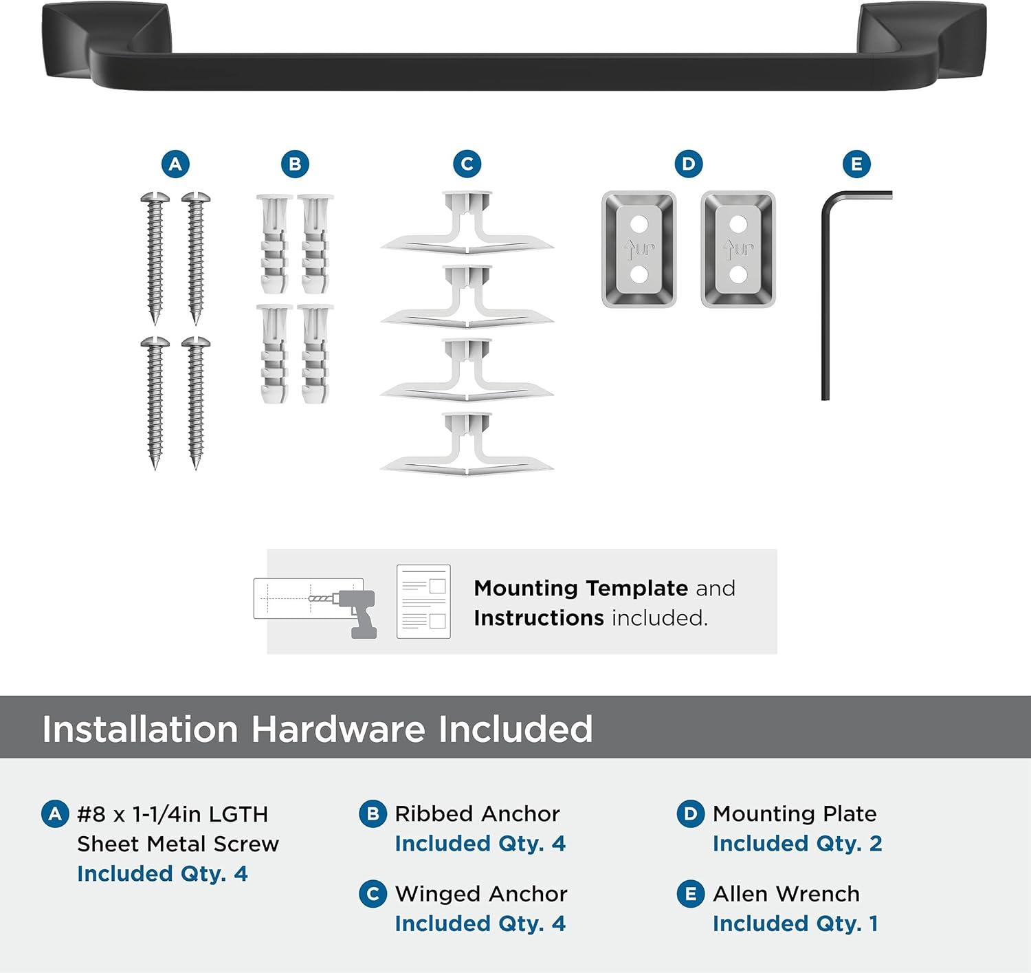 imageAmerock BH3601426 Chrome Towel Bar 24 in 610 mm Towel Rack Highland Ridge Bathroom Towel Holder Bathroom Hardware Bath AccessoriesMatte Black