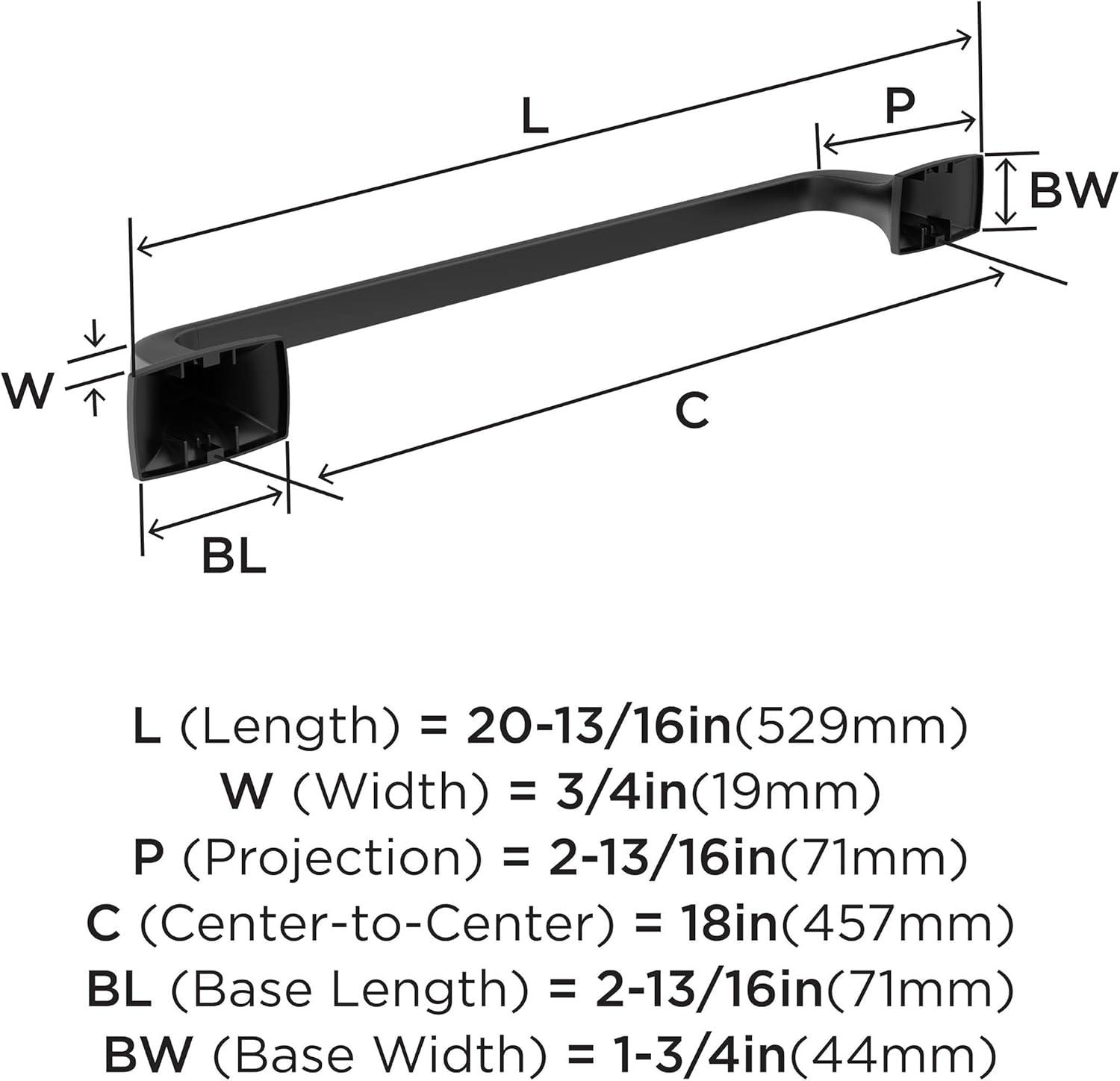imageAmerock BH3601426 Chrome Towel Bar 24 in 610 mm Towel Rack Highland Ridge Bathroom Towel Holder Bathroom Hardware Bath AccessoriesMatte Black