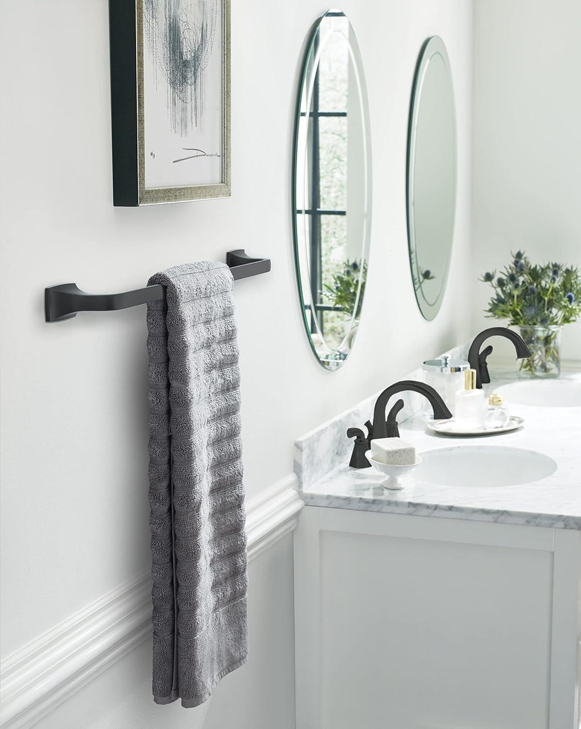 imageAmerock BH3601426 Chrome Towel Bar 24 in 610 mm Towel Rack Highland Ridge Bathroom Towel Holder Bathroom Hardware Bath AccessoriesMatte Black