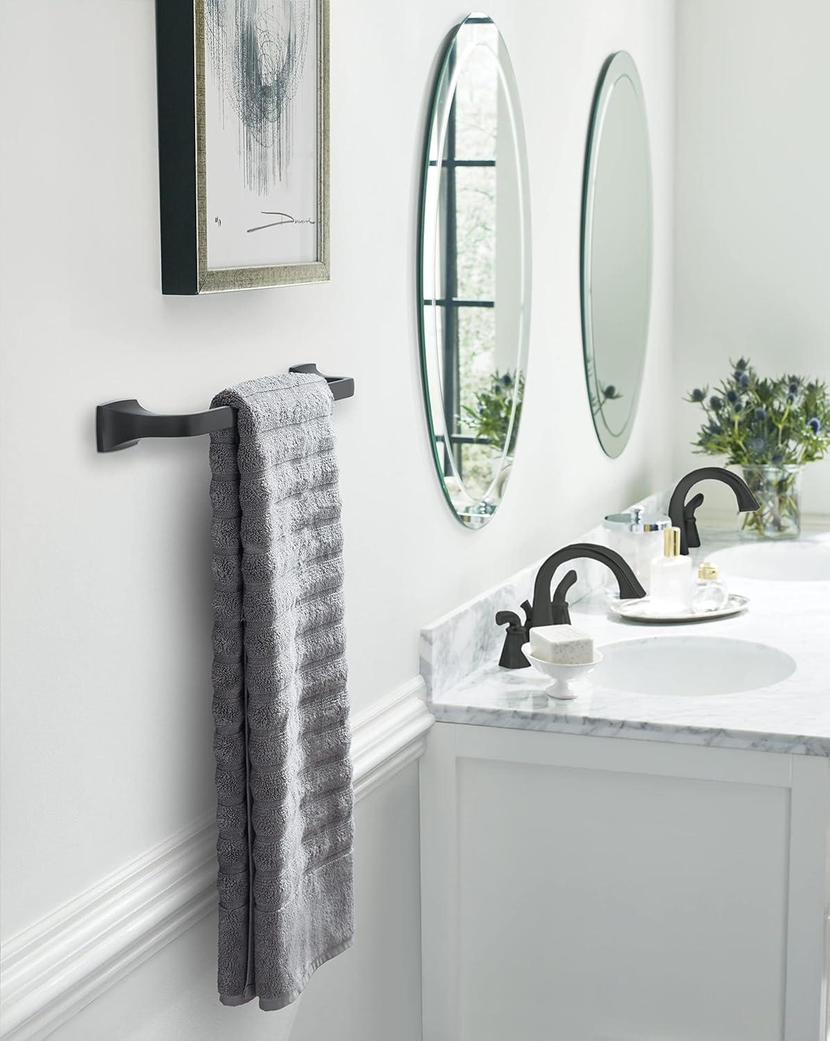 imageAmerock BH3601426 Chrome Towel Bar 24 in 610 mm Towel Rack Highland Ridge Bathroom Towel Holder Bathroom Hardware Bath AccessoriesMatte Black