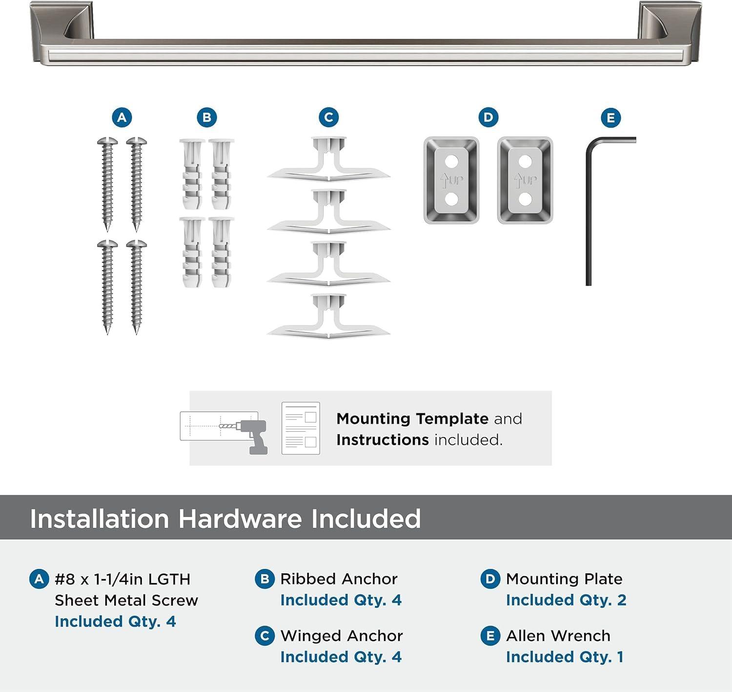 imageAmerock BH36024BBZ Golden Champagne Towel Bar 24 in 610 mm Towel Rack Mulholland Bathroom Towel Holder Bathroom Hardware Bath AccessoriesBrushed Nickel
