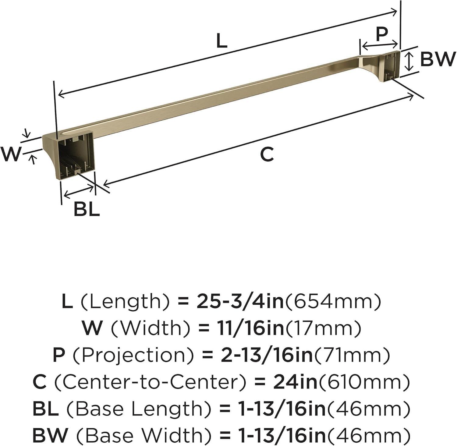 imageAmerock BH36024BBZ Golden Champagne Towel Bar 24 in 610 mm Towel Rack Mulholland Bathroom Towel Holder Bathroom Hardware Bath AccessoriesGolden Champagne