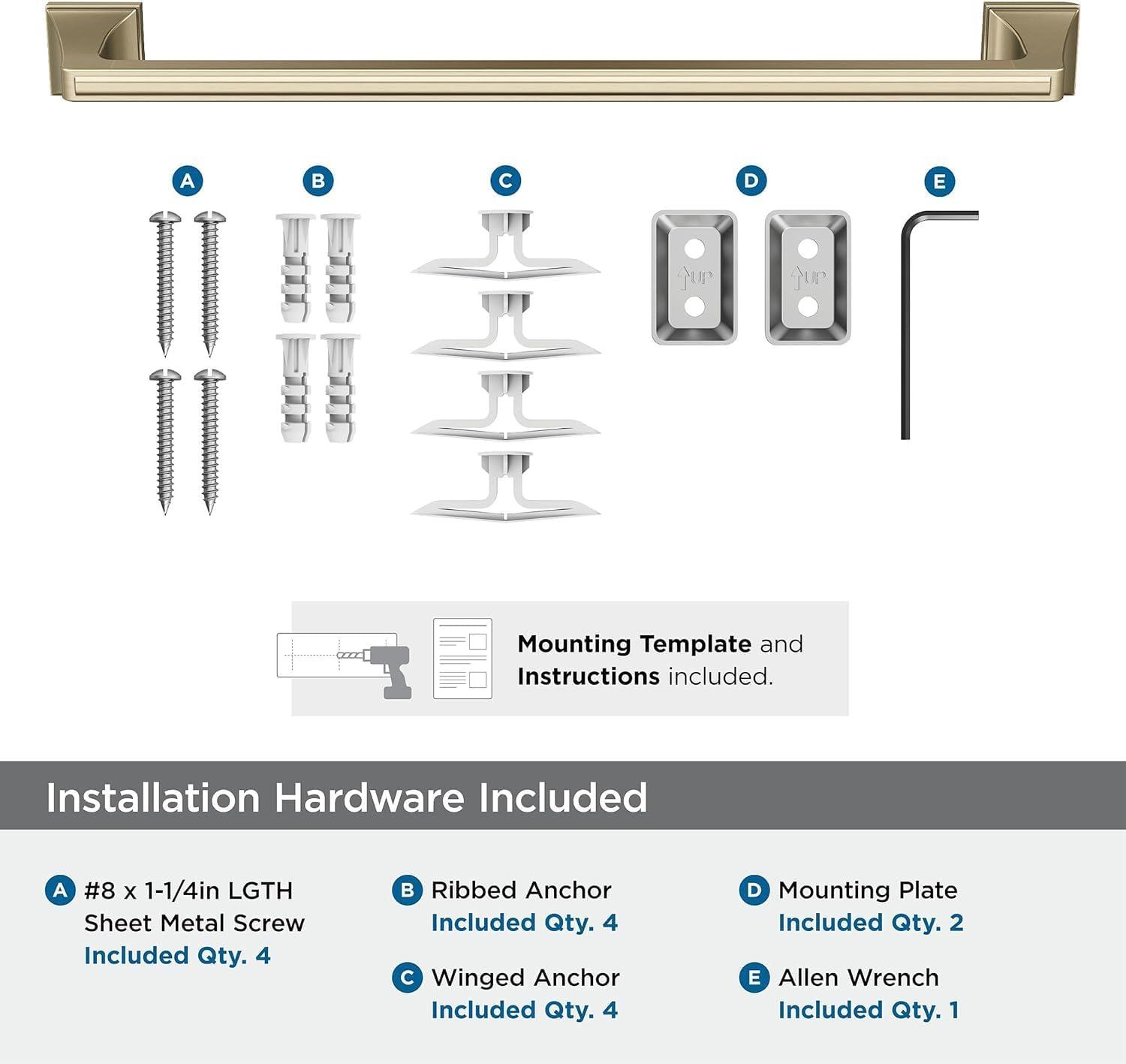 imageAmerock BH36024BBZ Golden Champagne Towel Bar 24 in 610 mm Towel Rack Mulholland Bathroom Towel Holder Bathroom Hardware Bath AccessoriesGolden Champagne