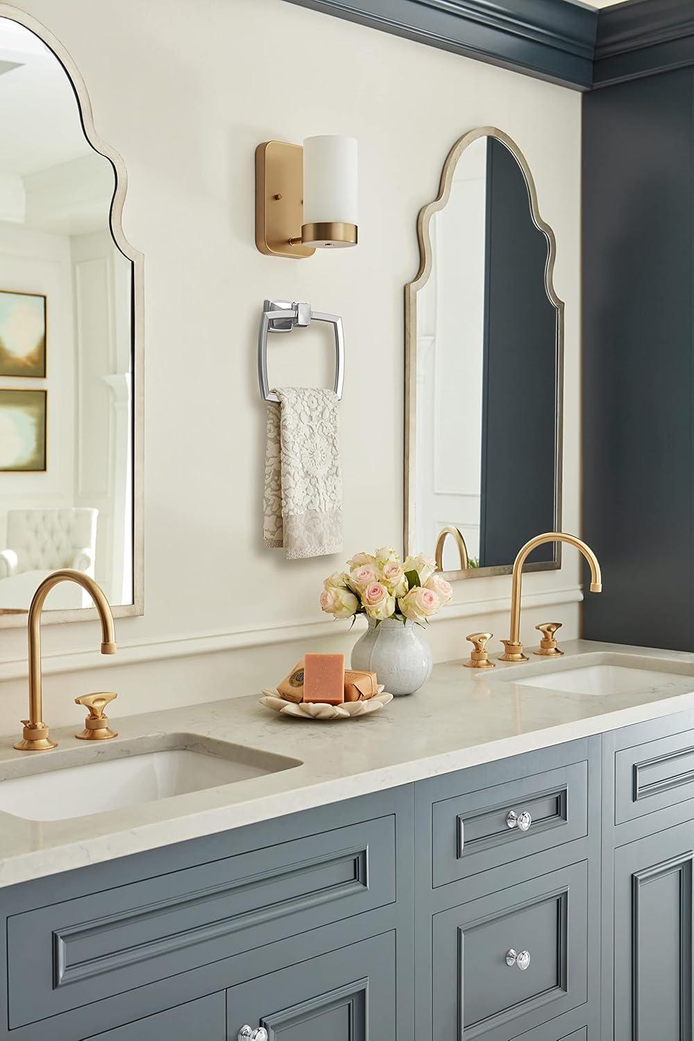 imageAmerock BH36034CZ Champagne Bronze Towel Bar 24 in 610 mm Towel Rack Revitalize Bathroom Towel Holder Bathroom Hardware Bath AccessoriesChrome