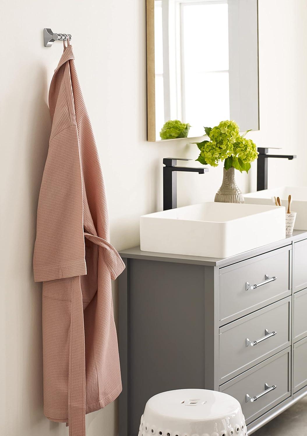 imageAmerock BH36050MB Matte Black Double Robe Hook 21516 in 75 mm Length Towel Holder Davenport Towel Hook for Bathroom Bathroom Hardware Bath AccessoriesChrome