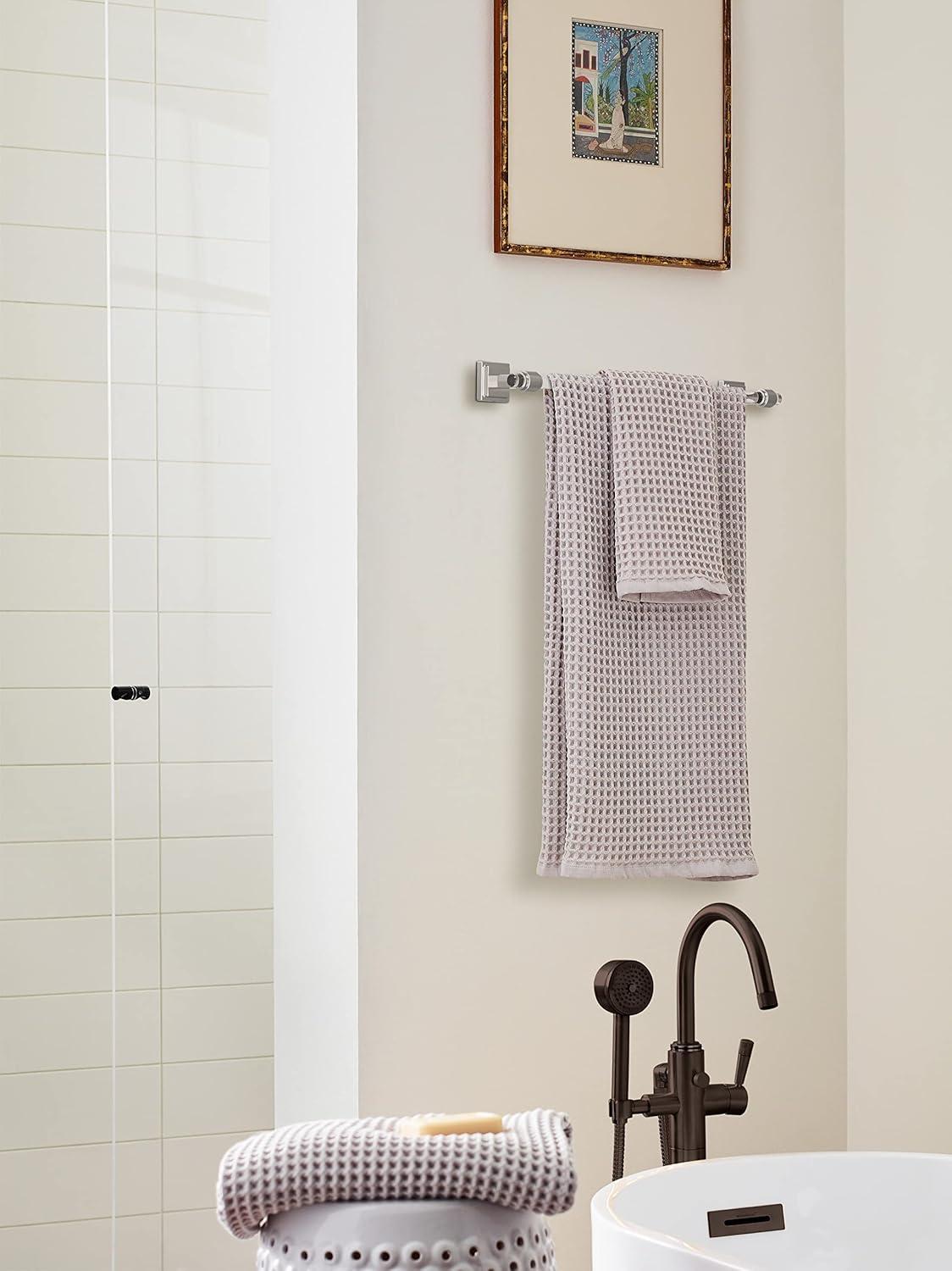 imageAmerock BH36063CCZ ClearChampagne Bronze Towel Bar 18 in 457 mm Towel Rack Glacio Bathroom Towel Holder Bathroom Hardware Bath AccessoriesClearBrushed Nickel