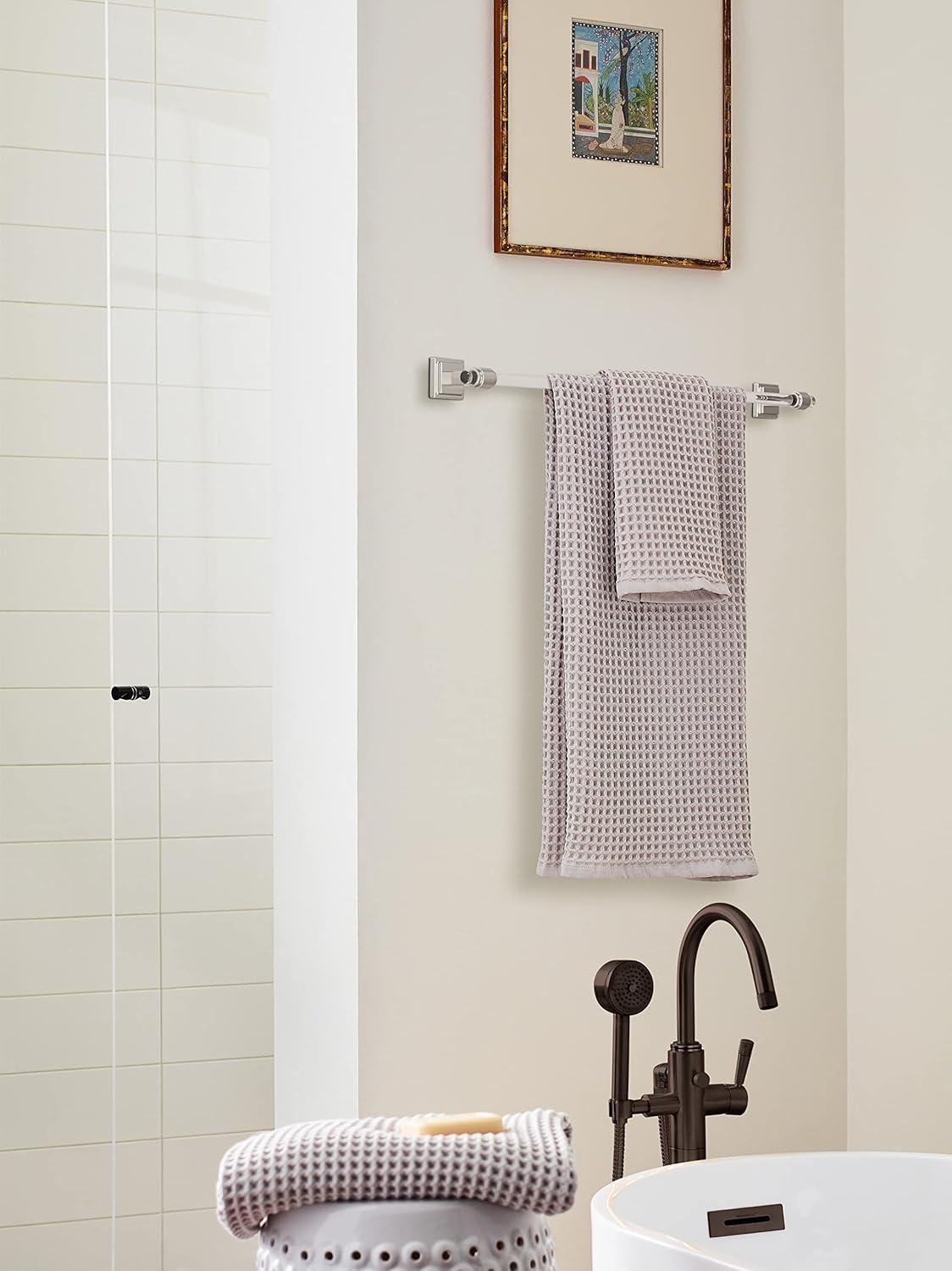 imageAmerock BH36063CCZ ClearChampagne Bronze Towel Bar 18 in 457 mm Towel Rack Glacio Bathroom Towel Holder Bathroom Hardware Bath AccessoriesClearBrushed Nickel