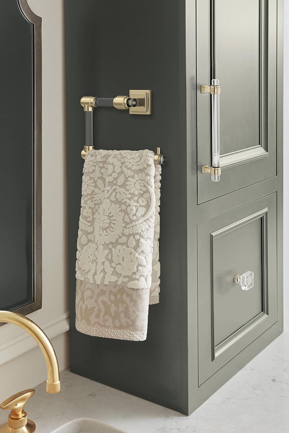 imageAmerock BH36063CCZ ClearChampagne Bronze Towel Bar 18 in 457 mm Towel Rack Glacio Bathroom Towel Holder Bathroom Hardware Bath AccessoriesClearGolden Champagne