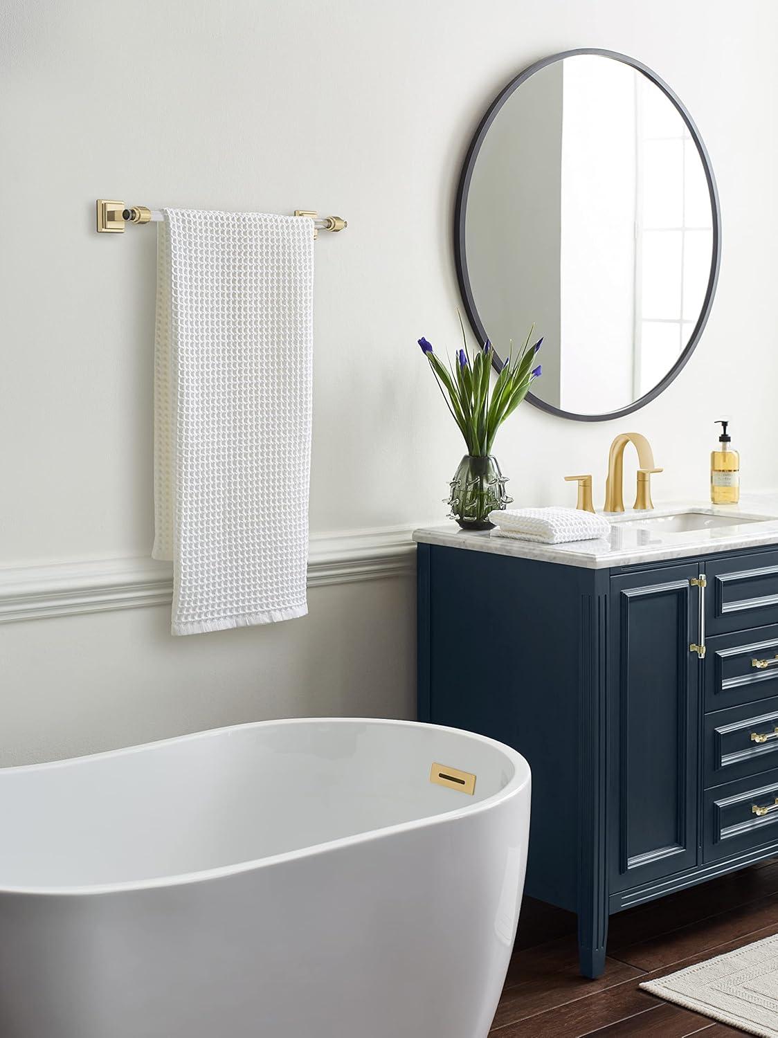 imageAmerock BH36063CCZ ClearChampagne Bronze Towel Bar 18 in 457 mm Towel Rack Glacio Bathroom Towel Holder Bathroom Hardware Bath AccessoriesClearGolden Champagne