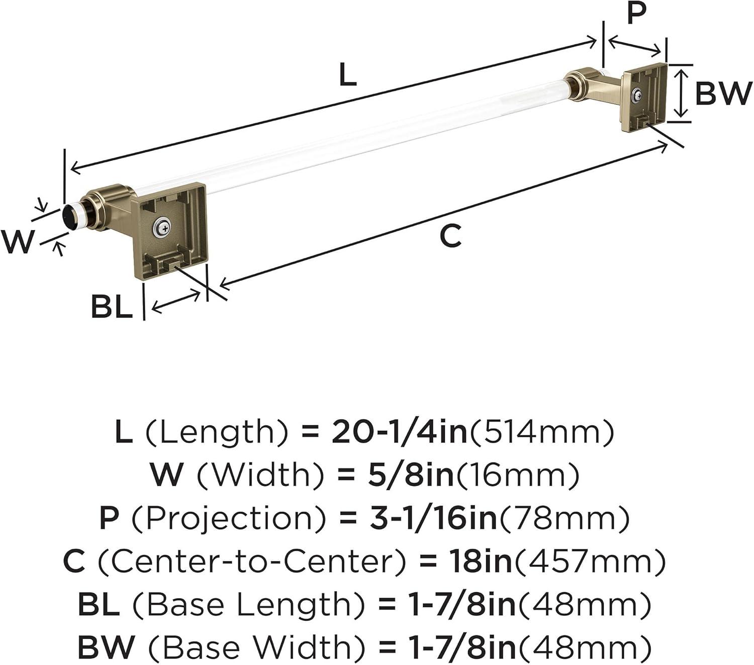 imageAmerock BH36063CCZ ClearChampagne Bronze Towel Bar 18 in 457 mm Towel Rack Glacio Bathroom Towel Holder Bathroom Hardware Bath AccessoriesClearGolden Champagne