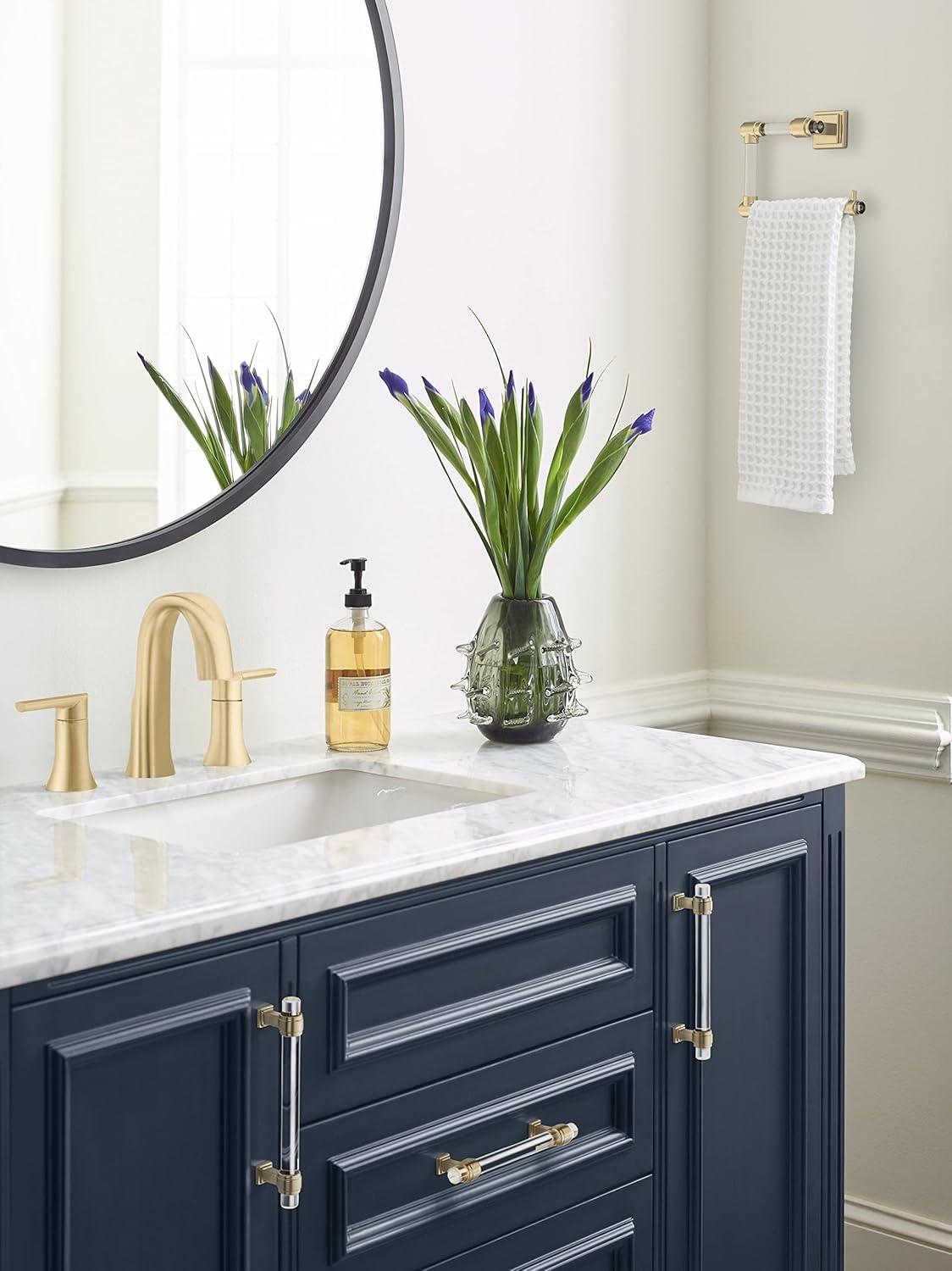 imageAmerock BH36063CCZ ClearChampagne Bronze Towel Bar 18 in 457 mm Towel Rack Glacio Bathroom Towel Holder Bathroom Hardware Bath AccessoriesClearGolden Champagne
