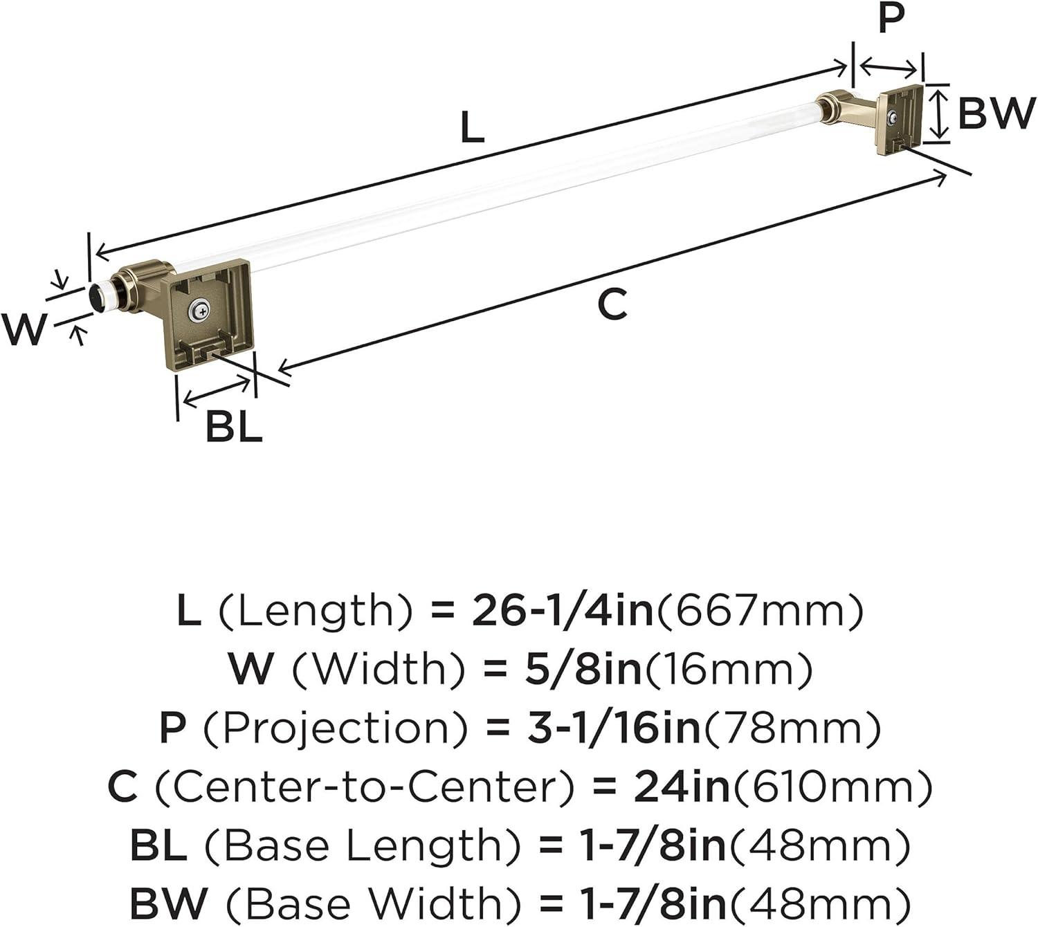 imageAmerock BH36063CCZ ClearChampagne Bronze Towel Bar 18 in 457 mm Towel Rack Glacio Bathroom Towel Holder Bathroom Hardware Bath AccessoriesClearGolden Champagne