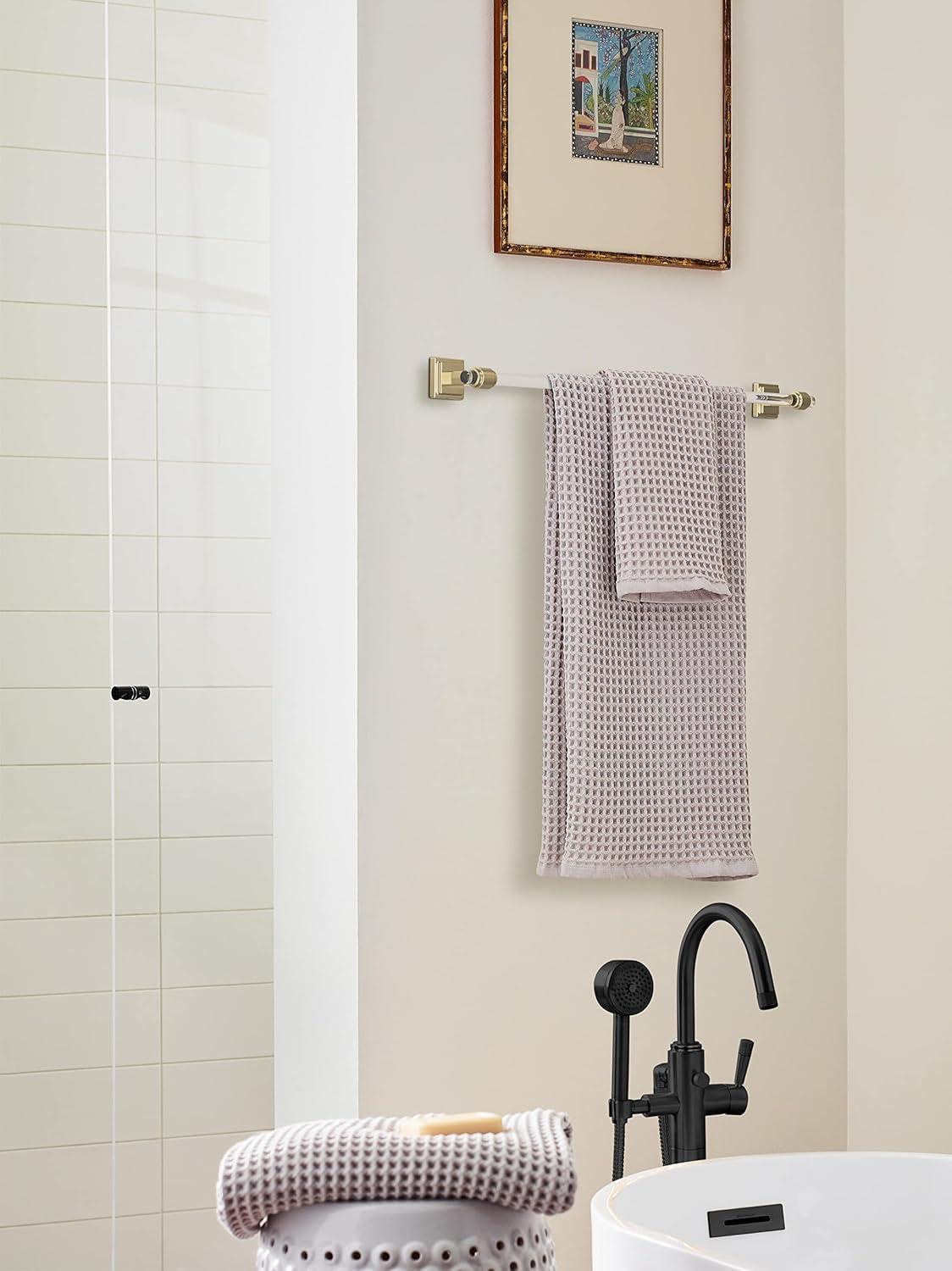imageAmerock BH36063CCZ ClearChampagne Bronze Towel Bar 18 in 457 mm Towel Rack Glacio Bathroom Towel Holder Bathroom Hardware Bath AccessoriesClearGolden Champagne