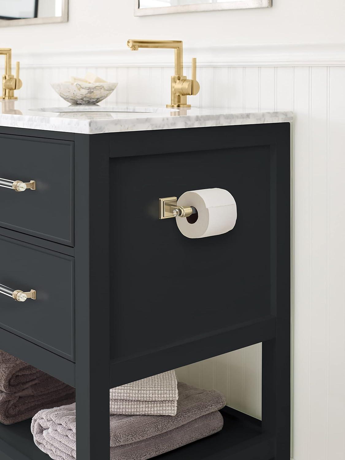 imageAmerock BH36063CCZ ClearChampagne Bronze Towel Bar 18 in 457 mm Towel Rack Glacio Bathroom Towel Holder Bathroom Hardware Bath AccessoriesClearGolden Champagne