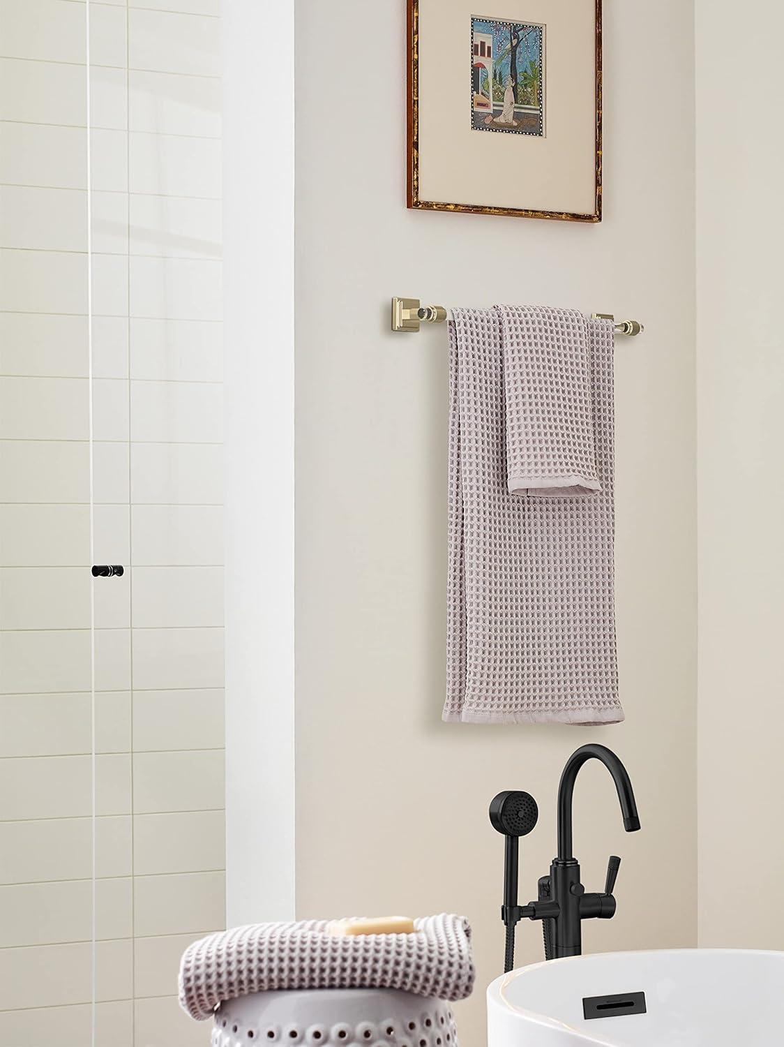 imageAmerock BH36063CCZ ClearChampagne Bronze Towel Bar 18 in 457 mm Towel Rack Glacio Bathroom Towel Holder Bathroom Hardware Bath AccessoriesClearGolden Champagne