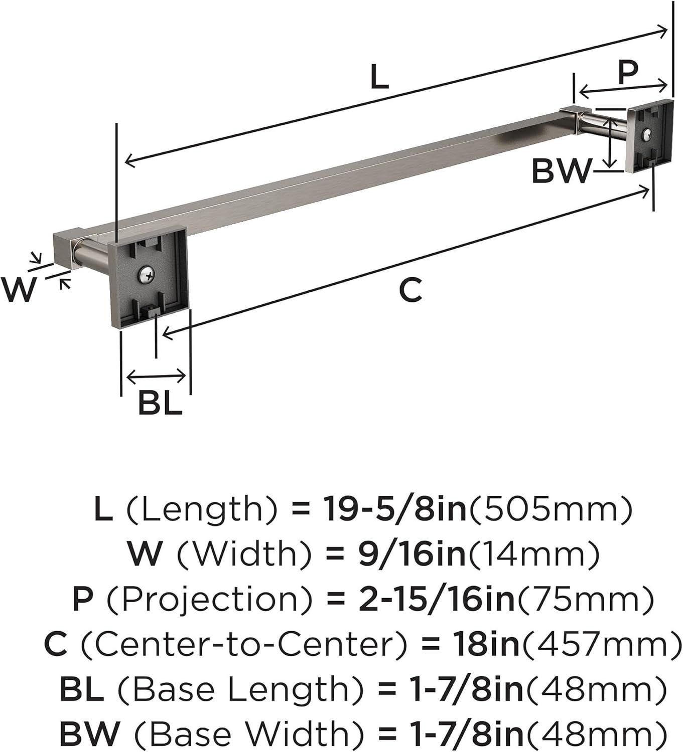 imageAmerock BH36073CZ Champagne Bronze Towel Bar 18 in 457 mm Towel Rack Appoint Bathroom Towel Holder Bathroom Hardware Bath AccessoriesBrushed Nickel