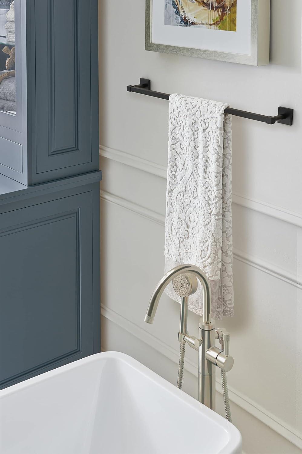 imageAmerock BH36073CZ Champagne Bronze Towel Bar 18 in 457 mm Towel Rack Appoint Bathroom Towel Holder Bathroom Hardware Bath AccessoriesMatte Black