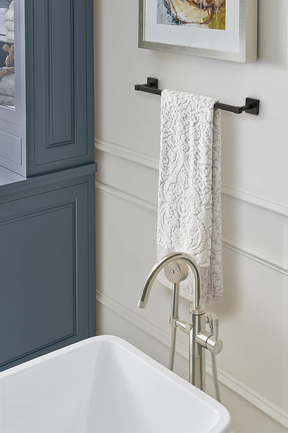 imageAmerock BH36073CZ Champagne Bronze Towel Bar 18 in 457 mm Towel Rack Appoint Bathroom Towel Holder Bathroom Hardware Bath AccessoriesMatte Black