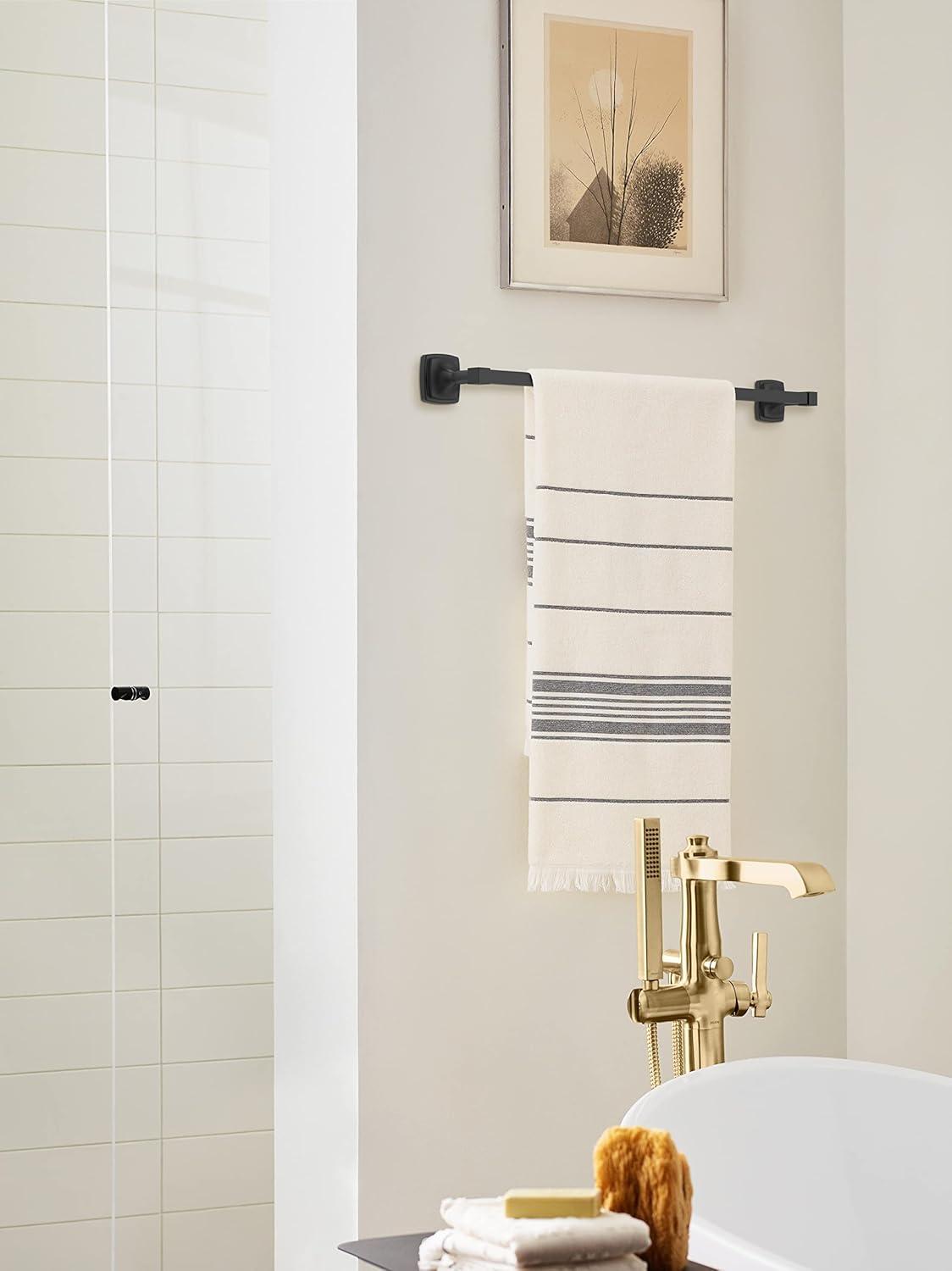 imageAmerock BH36091CZ Champagne Bronze Single Post Toilet Paper Holder 7116 in 179 mm Length Toilet Tissue Holder Stature Bath Tissue Holder Bathroom Hardware Bath AccessoriesMatte Black
