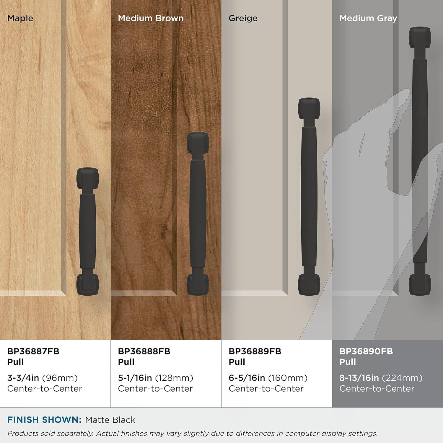 imageAmerock BP36890FB Stature Cabinet Pull 81316 in 224 mm CentertoCenter Matte BlackMatte Black