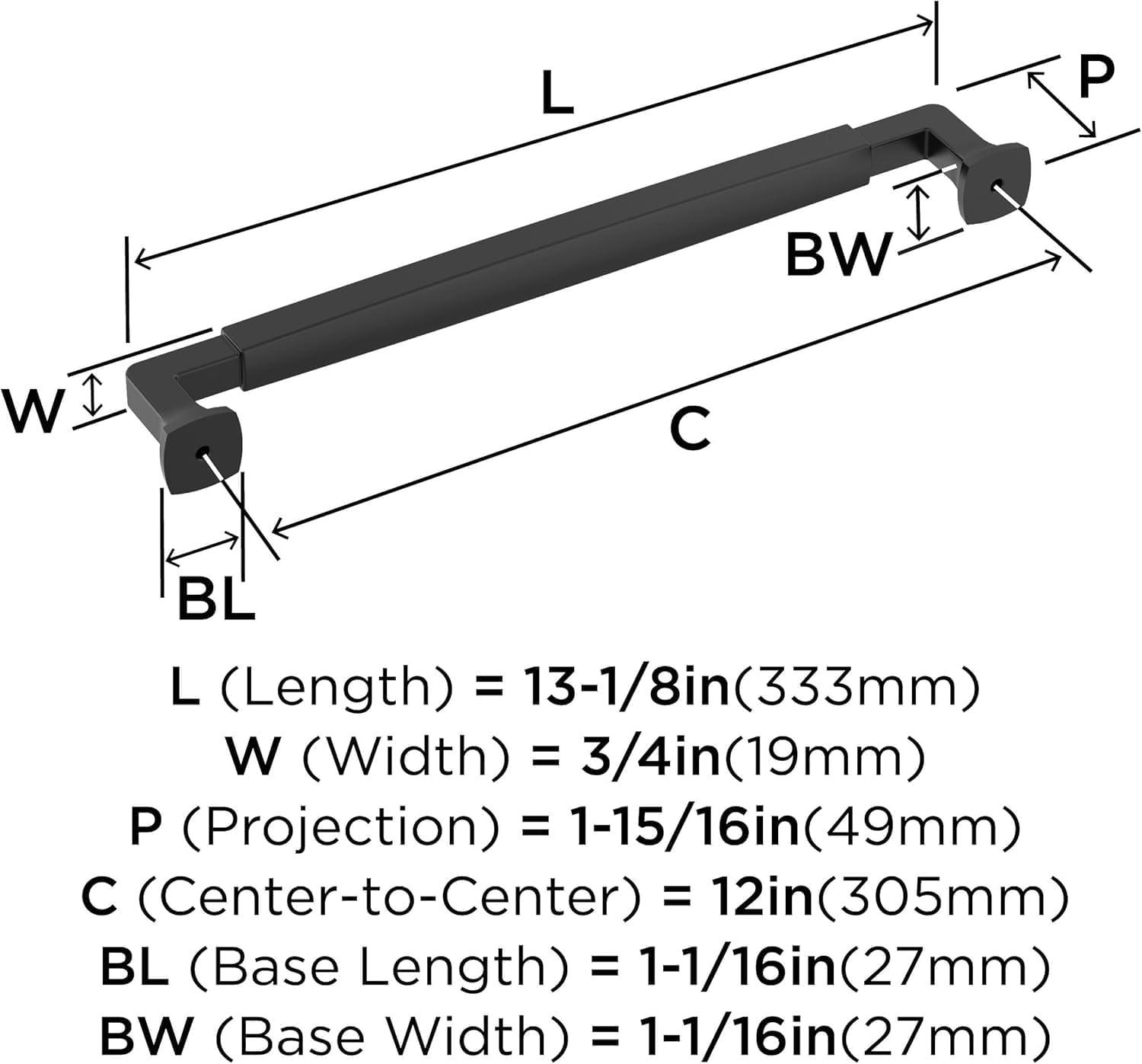 imageAmerock BP36890FB Stature Cabinet Pull 81316 in 224 mm CentertoCenter Matte BlackMatte Black