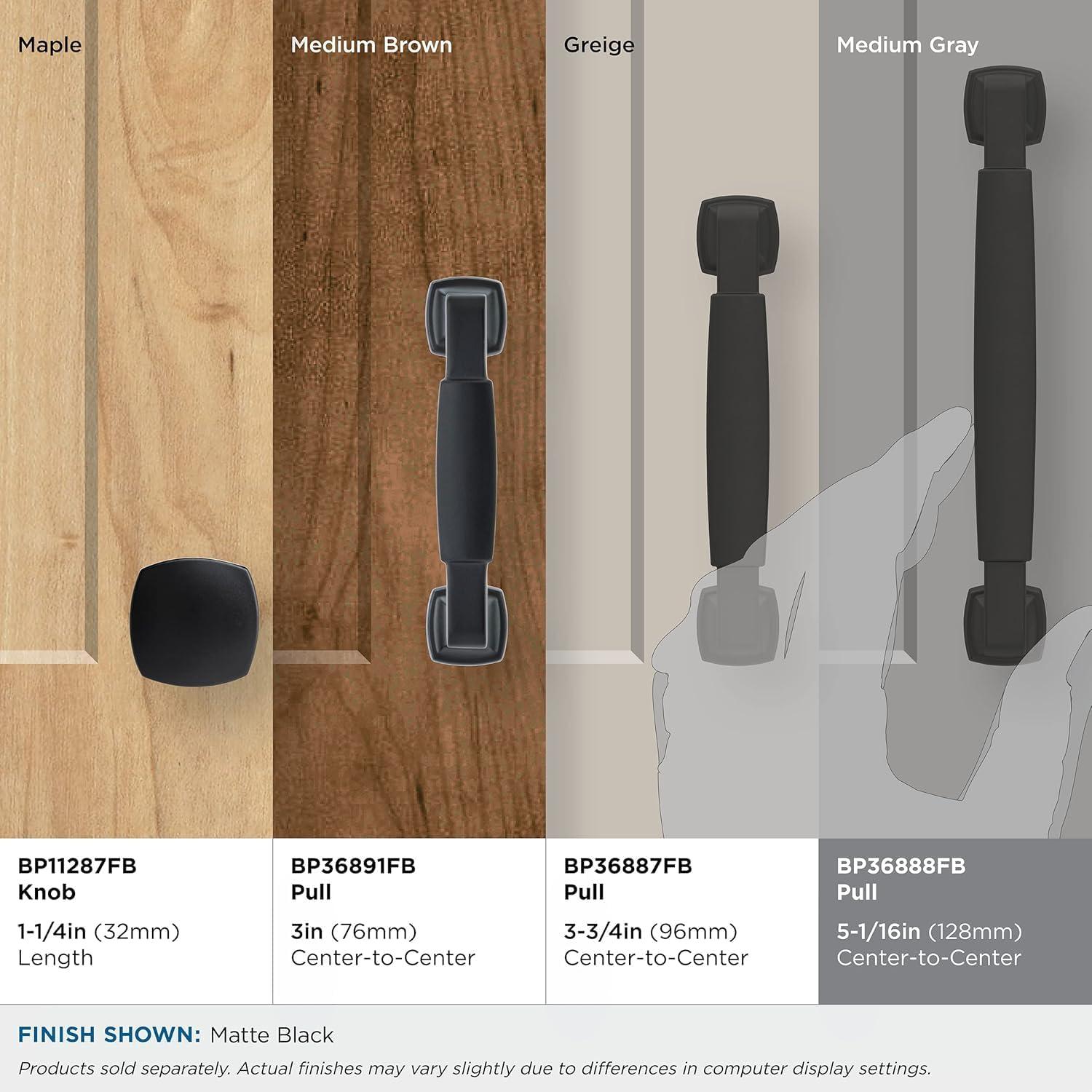 imageAmerock BP36890FB Stature Cabinet Pull 81316 in 224 mm CentertoCenter Matte BlackMatte Black