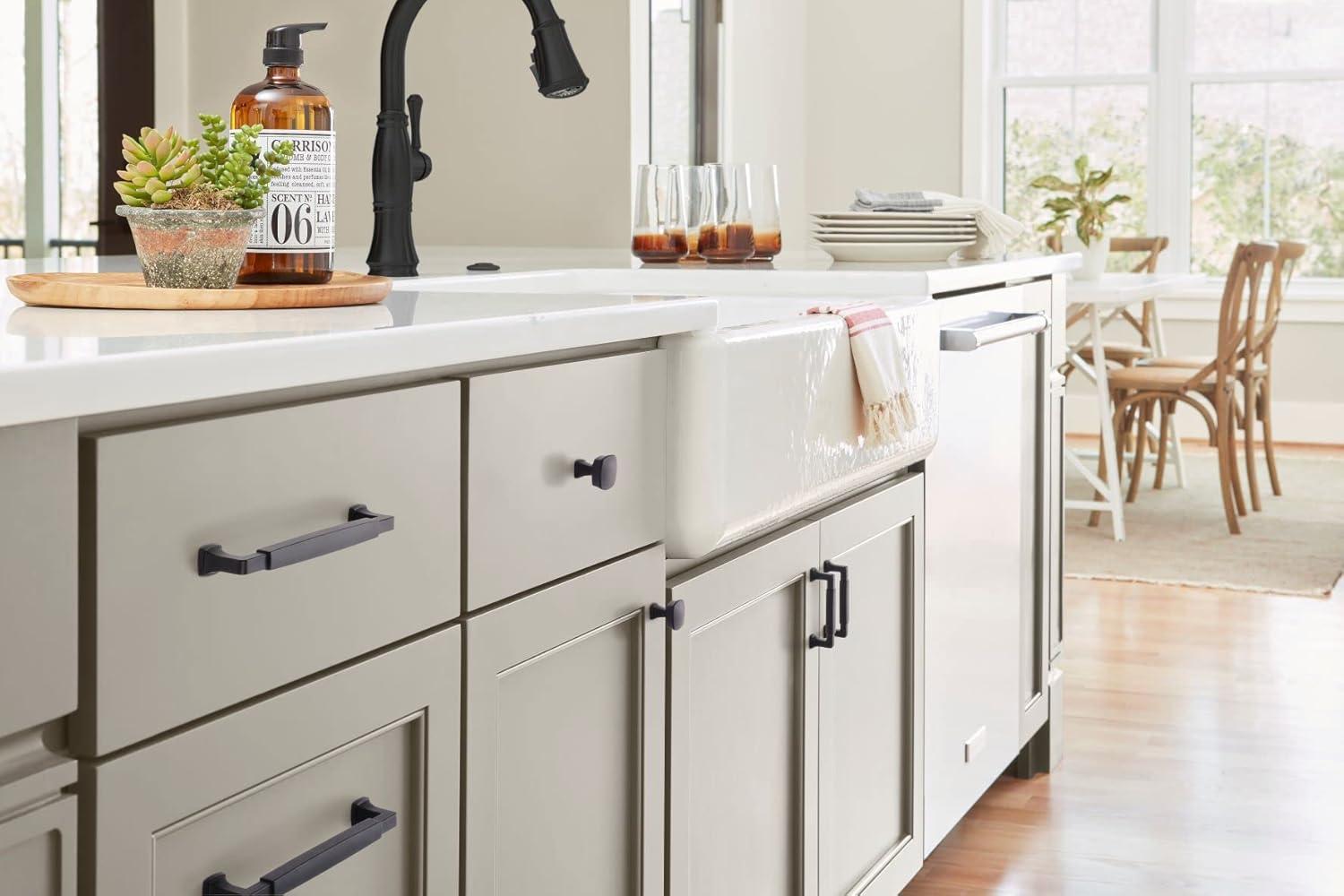 imageAmerock BP36890FB Stature Cabinet Pull 81316 in 224 mm CentertoCenter Matte BlackMatte Black