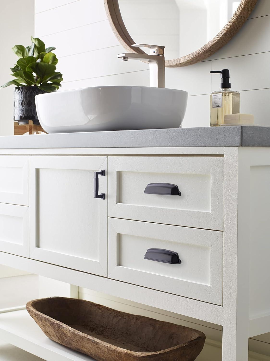 imageAmerock BP36890FB Stature Cabinet Pull 81316 in 224 mm CentertoCenter Matte BlackMatte Black