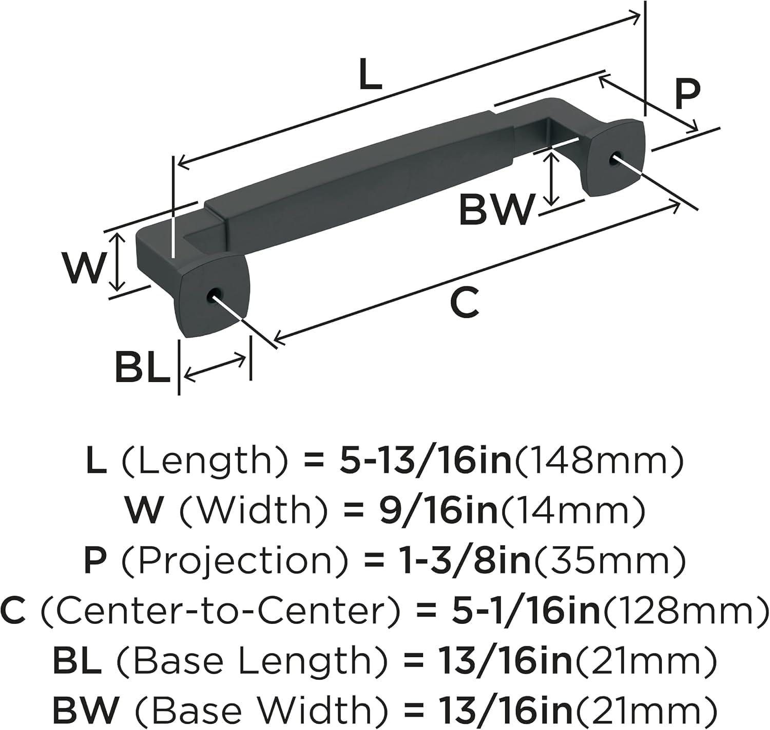 imageAmerock BP36890FB Stature Cabinet Pull 81316 in 224 mm CentertoCenter Matte BlackMatte Black