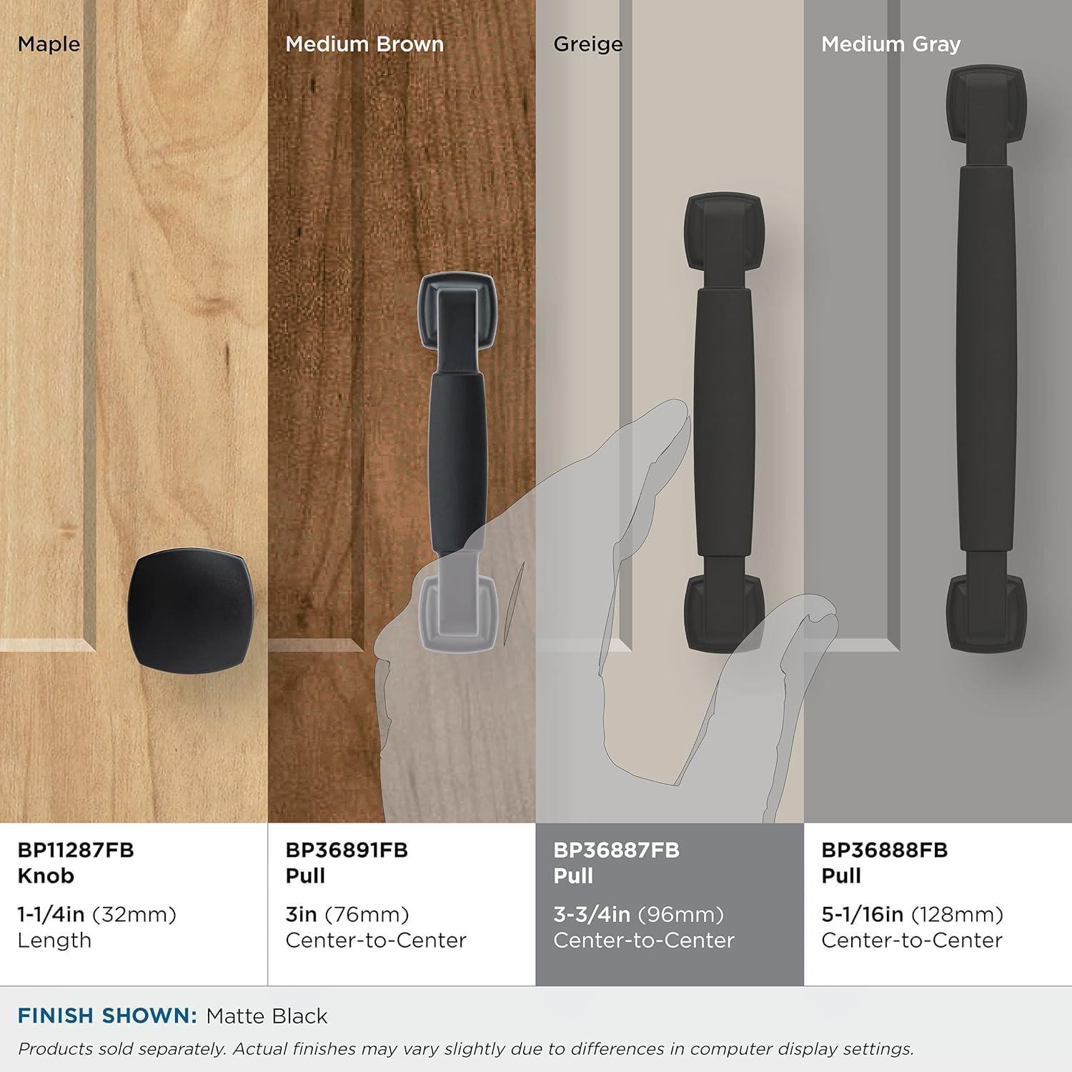 imageAmerock BP36890FB Stature Cabinet Pull 81316 in 224 mm CentertoCenter Matte BlackMatte Black