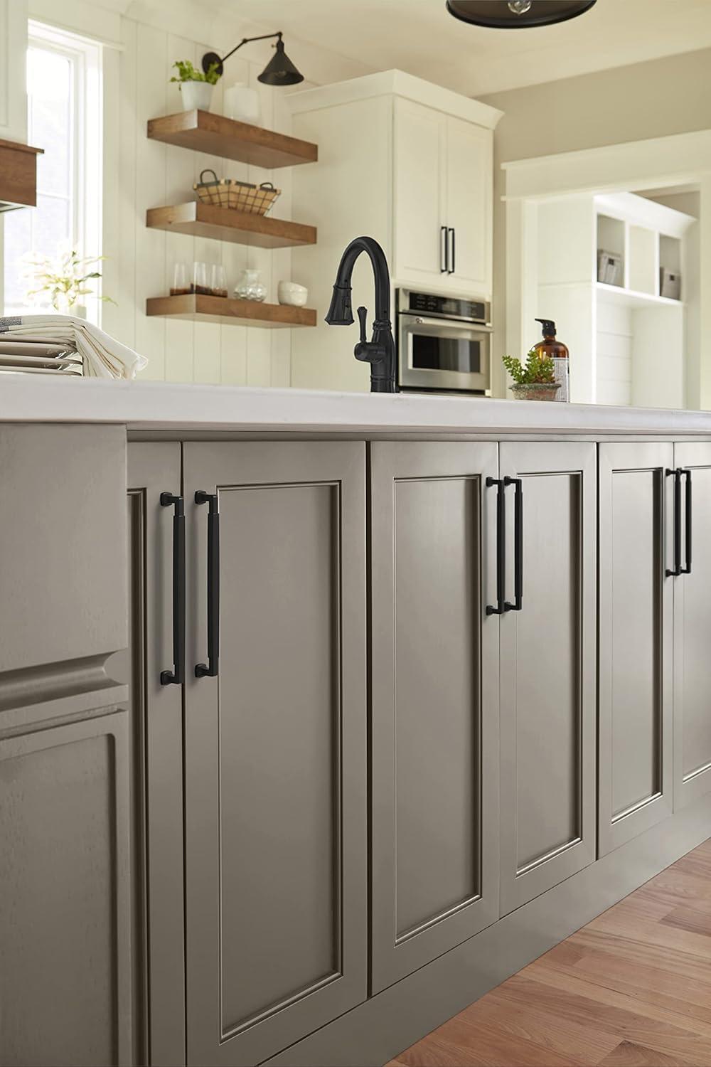 imageAmerock BP36890FB Stature Cabinet Pull 81316 in 224 mm CentertoCenter Matte BlackMatte Black
