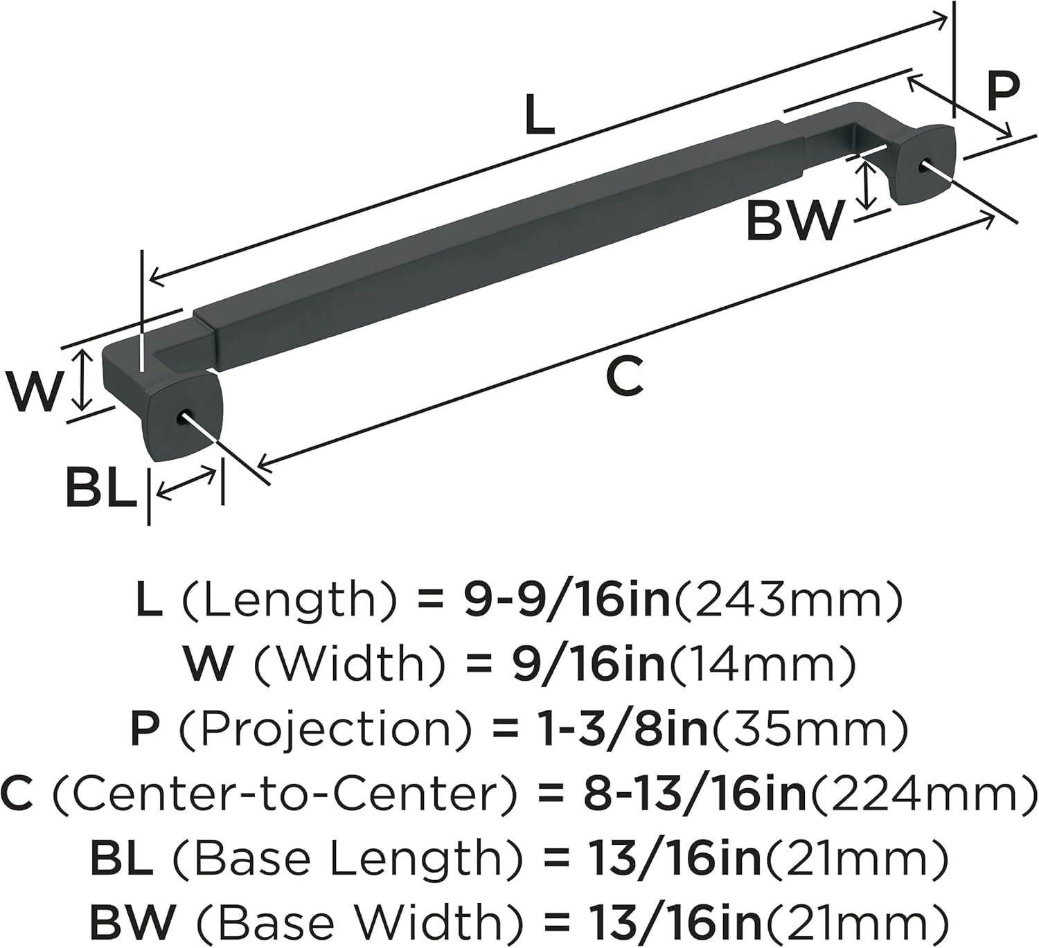 imageAmerock BP36890FB Stature Cabinet Pull 81316 in 224 mm CentertoCenter Matte BlackMatte Black