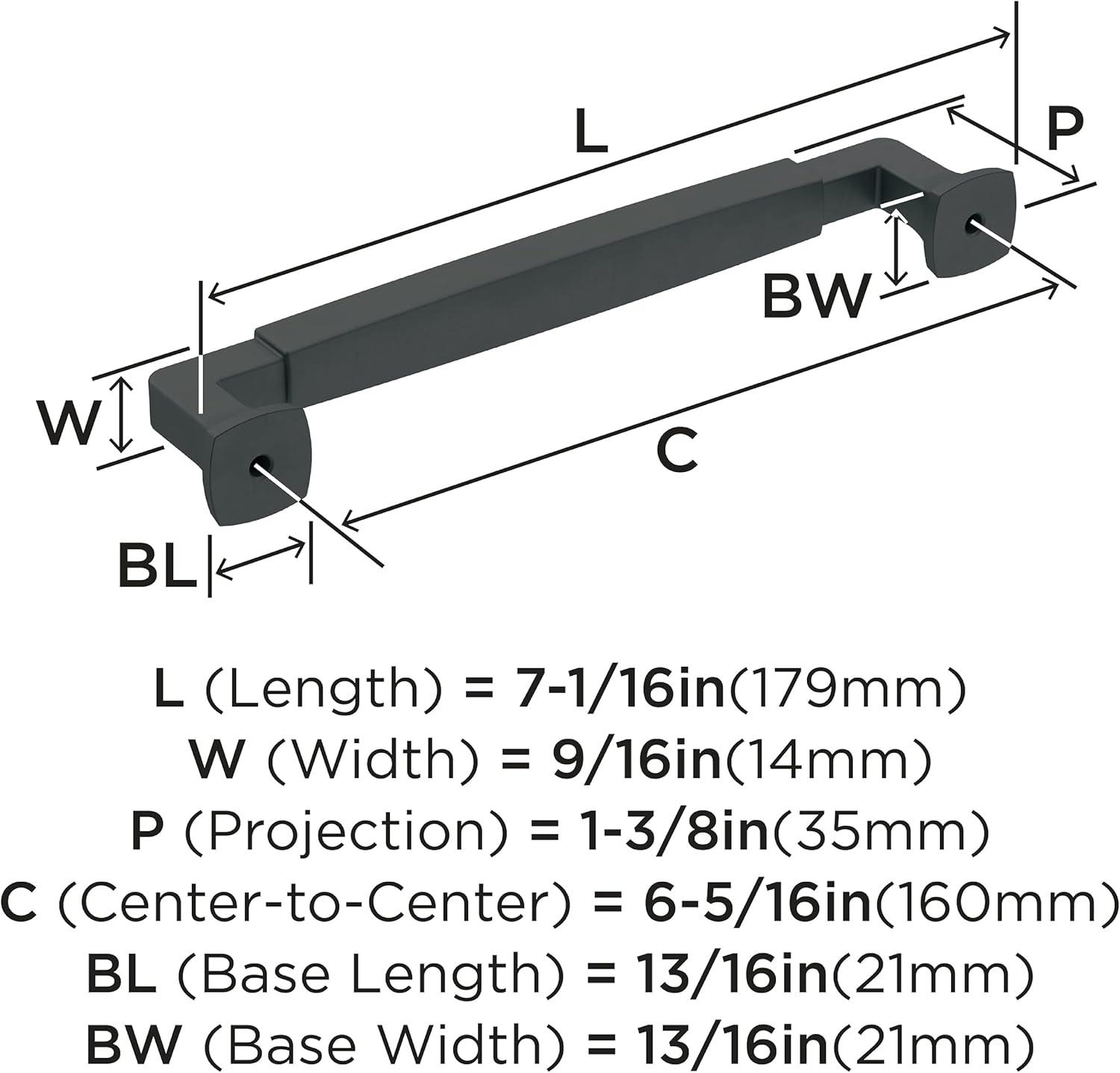 imageAmerock BP36890FB Stature Cabinet Pull 81316 in 224 mm CentertoCenter Matte BlackMatte Black