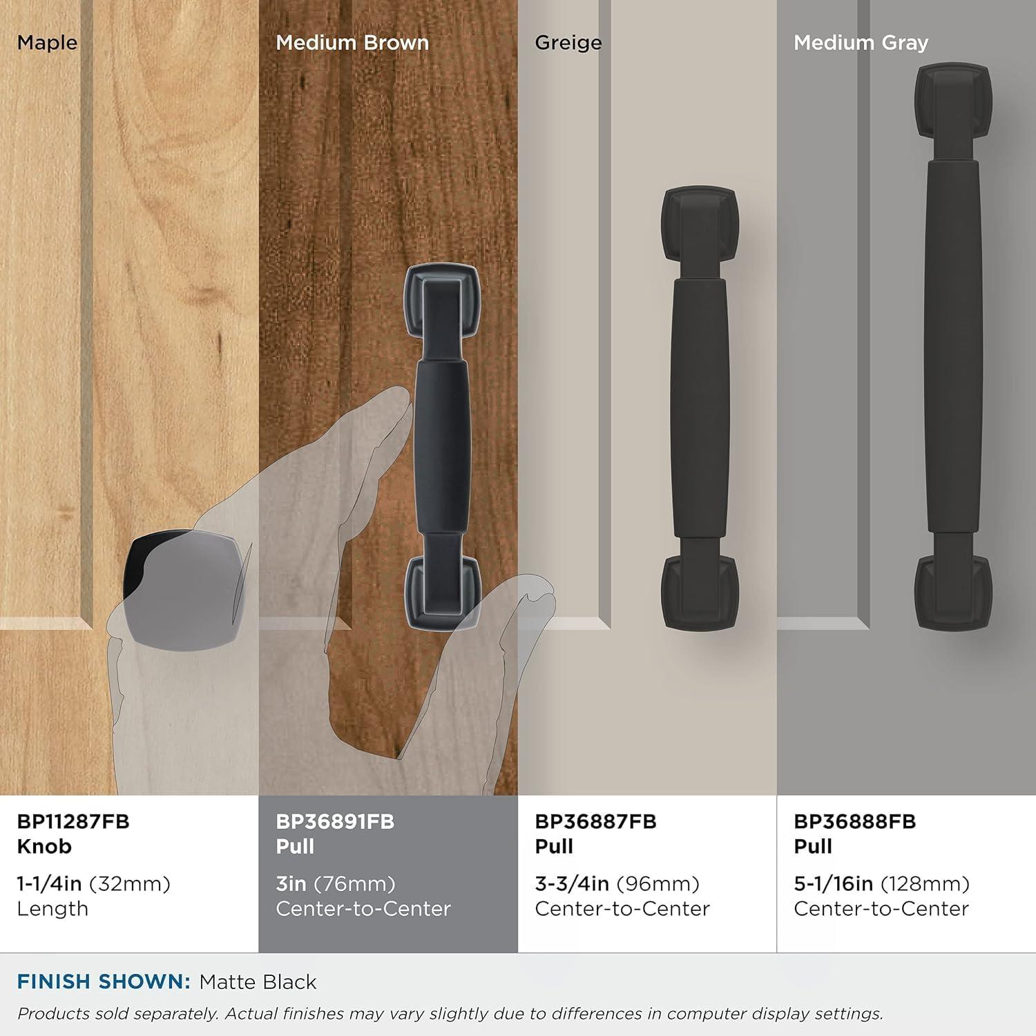 imageAmerock BP36890FB Stature Cabinet Pull 81316 in 224 mm CentertoCenter Matte BlackMatte Black
