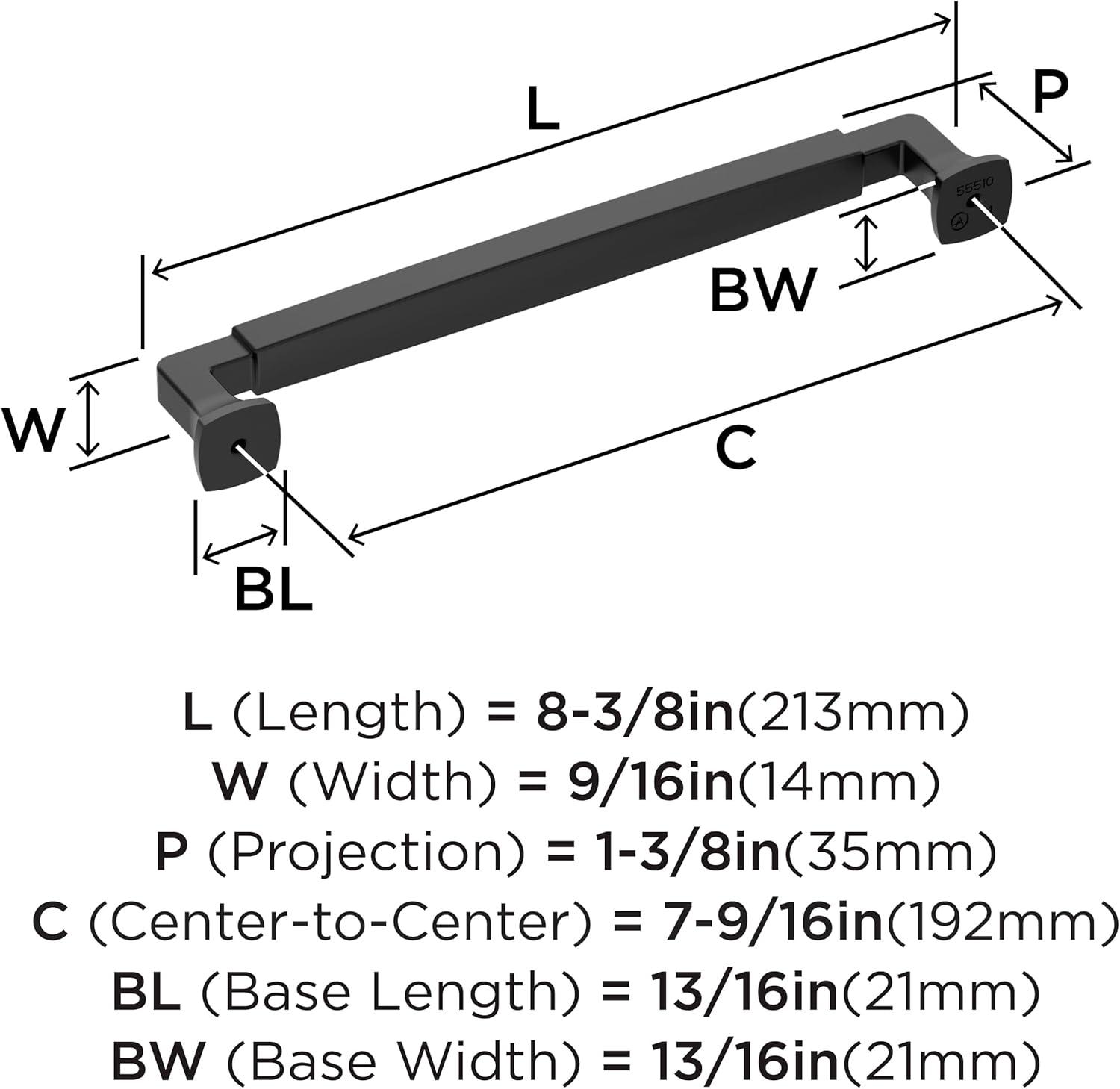 imageAmerock BP36890FB Stature Cabinet Pull 81316 in 224 mm CentertoCenter Matte BlackMatte Black