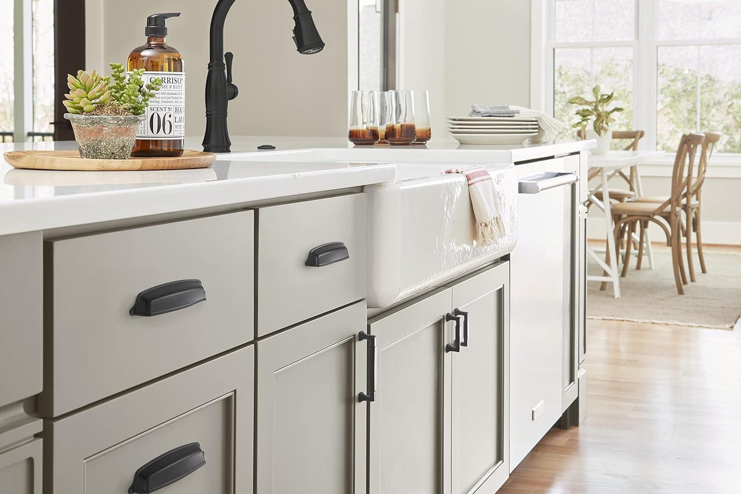 imageAmerock BP36890FB Stature Cabinet Pull 81316 in 224 mm CentertoCenter Matte BlackMatte Black