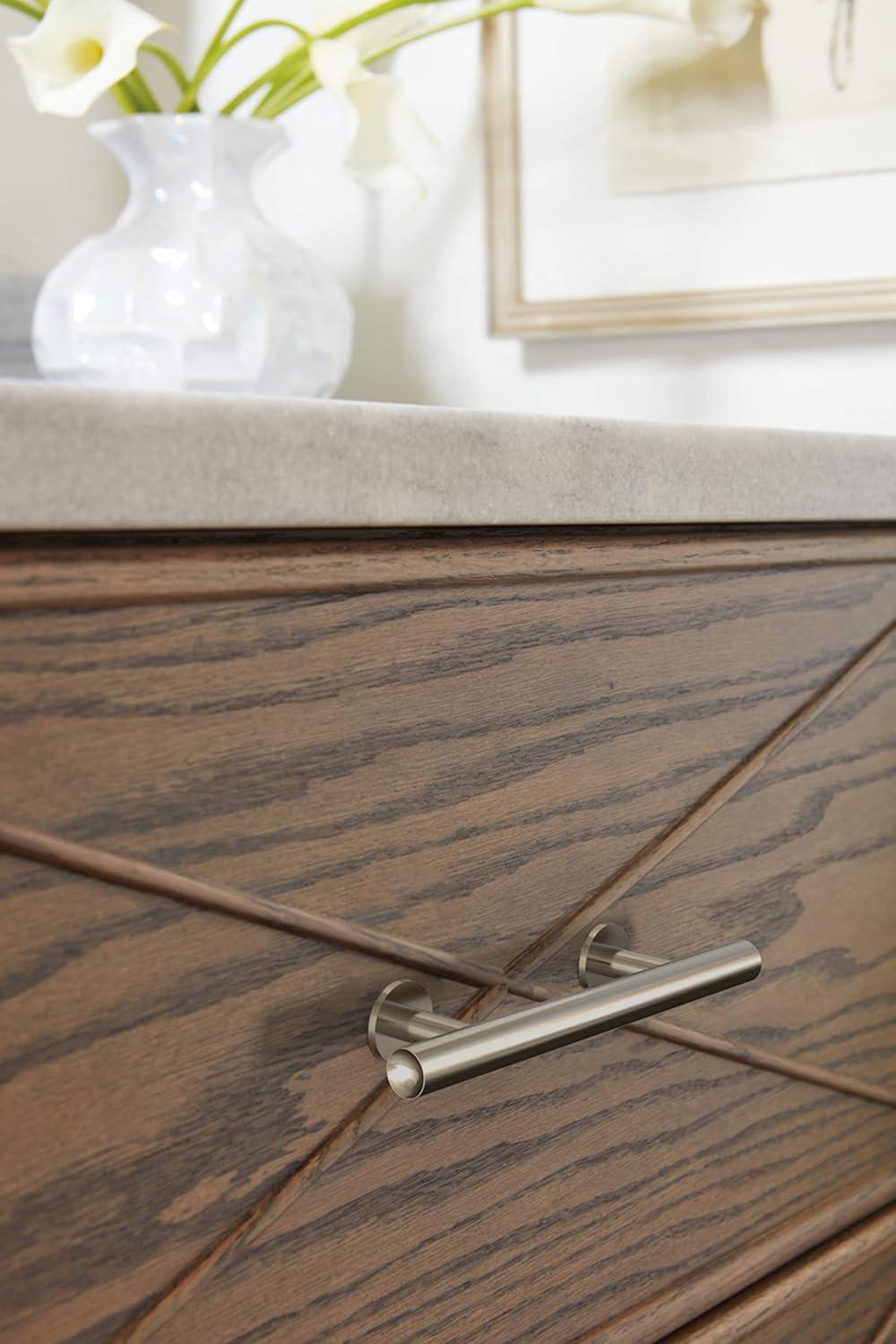 imageAmerock BP54050CZ Champagne Bronze Appliance Pull 12 inch 305mm CentertoCenter Cabinet Handle Radius Furniture HardwareSatin Nickel