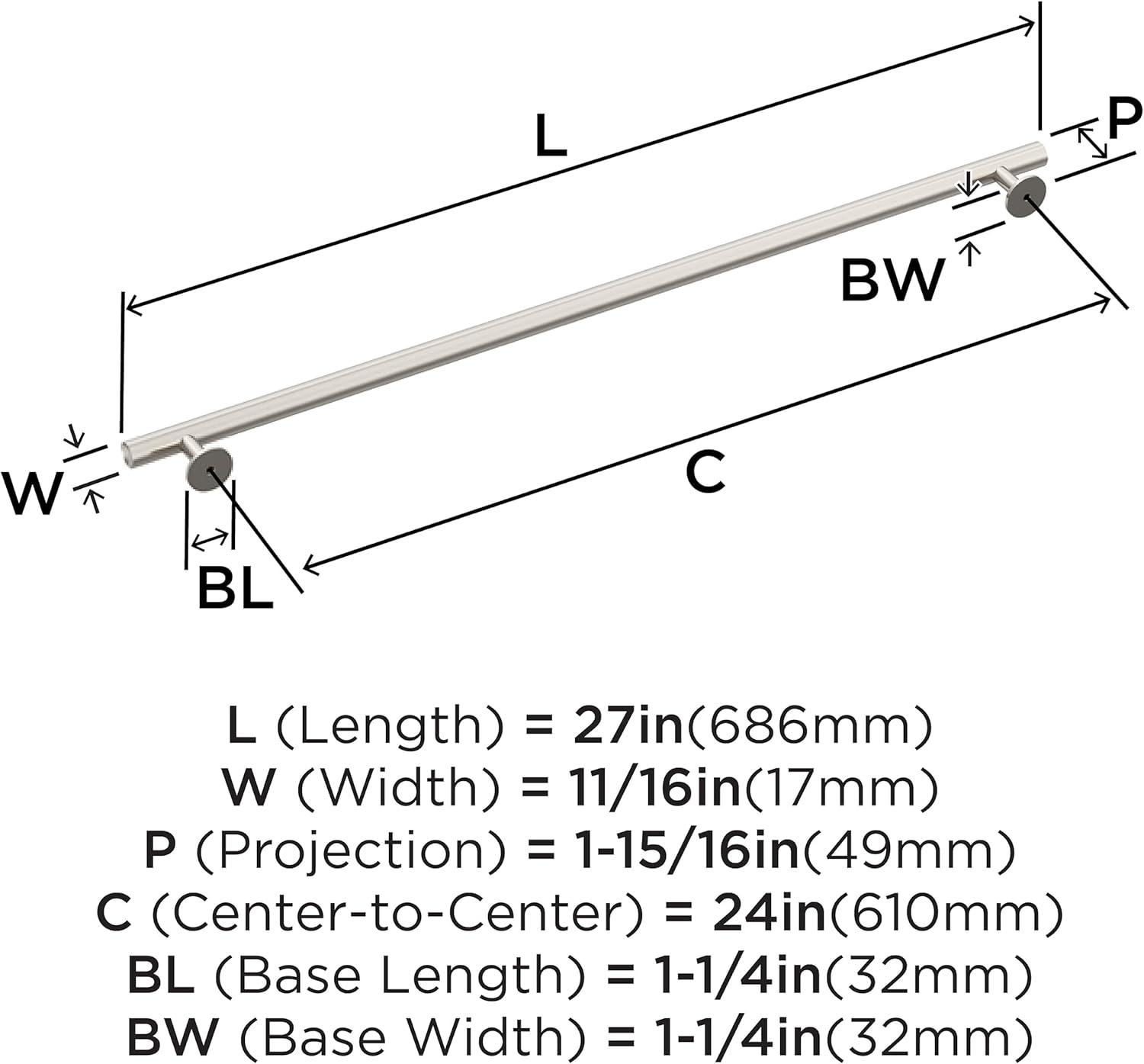imageAmerock BP54050CZ Champagne Bronze Appliance Pull 12 inch 305mm CentertoCenter Cabinet Handle Radius Furniture HardwareSatin Nickel